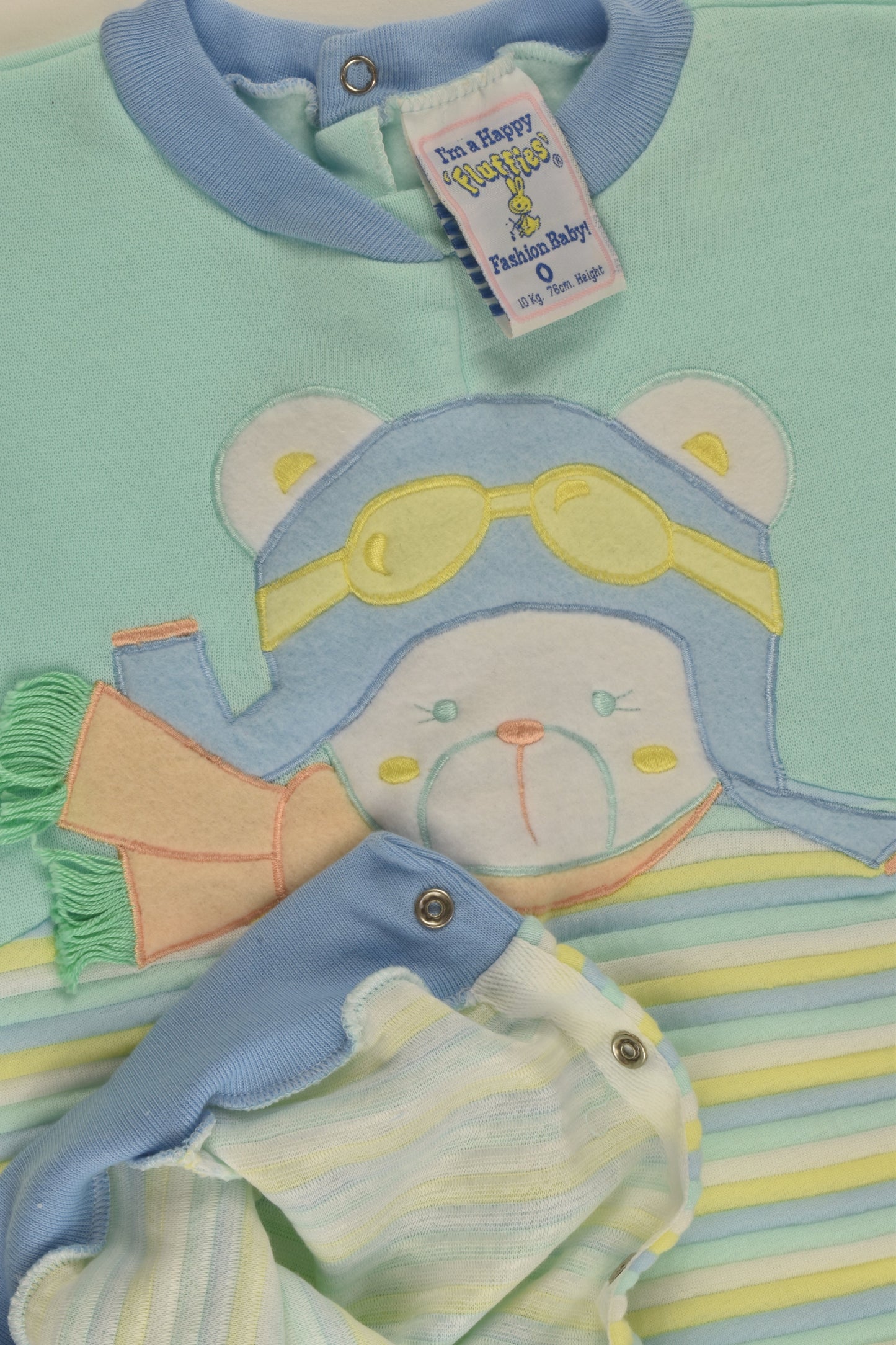 Fluffies Size 0 Vintage Pilot Teddy Romper