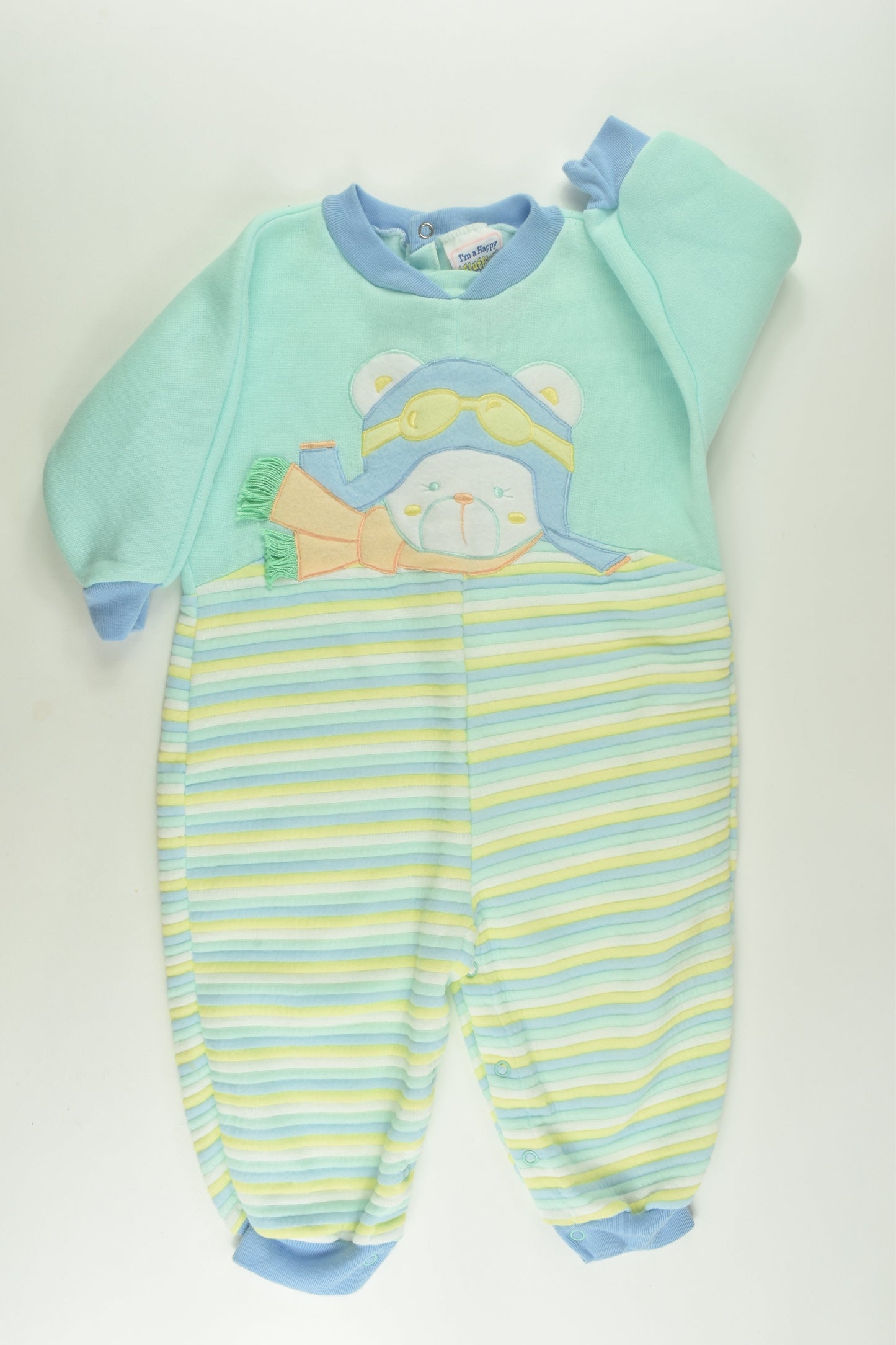 Fluffies Size 0 Vintage Pilot Teddy Romper