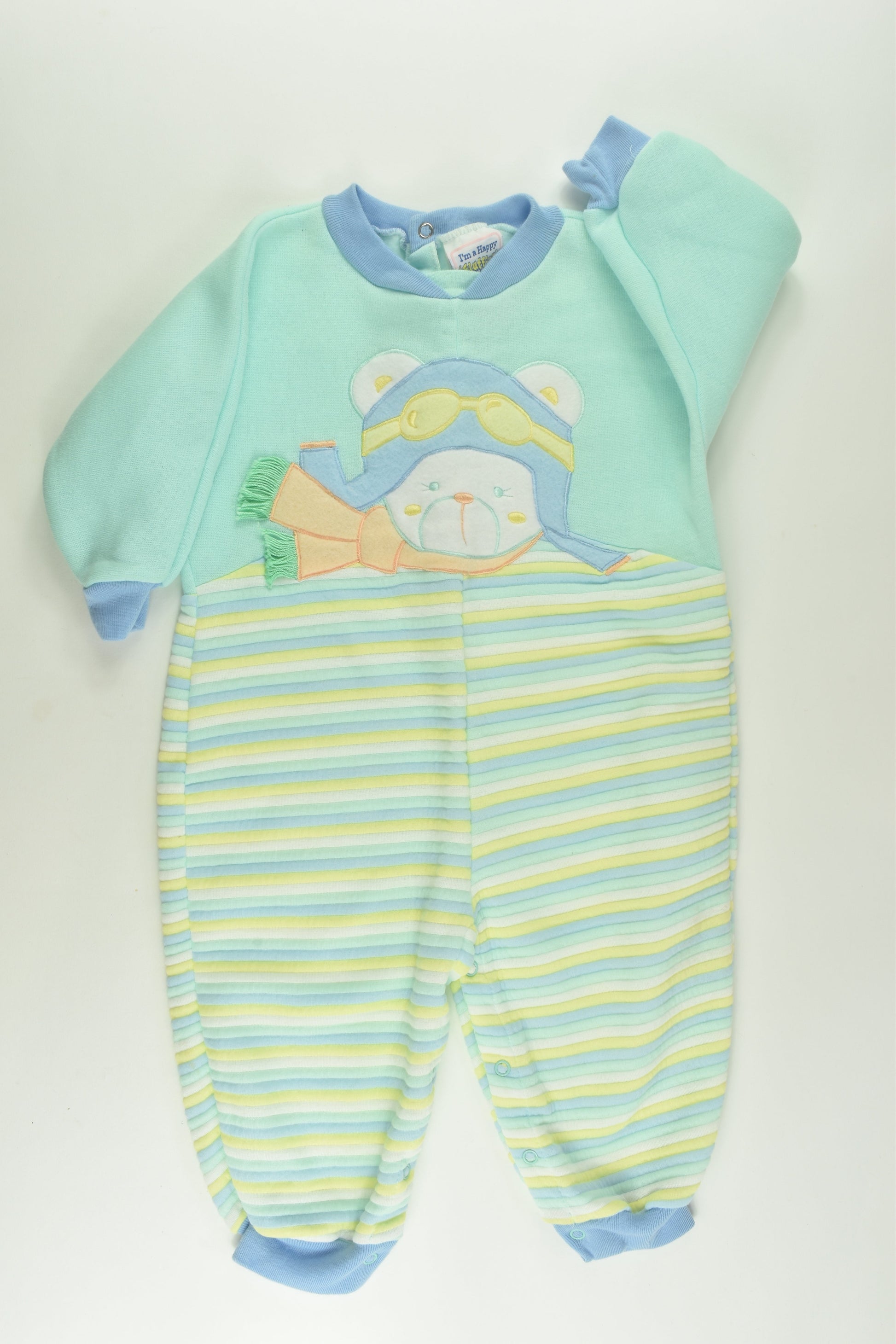 Fluffies Size 0 Vintage Pilot Teddy Romper