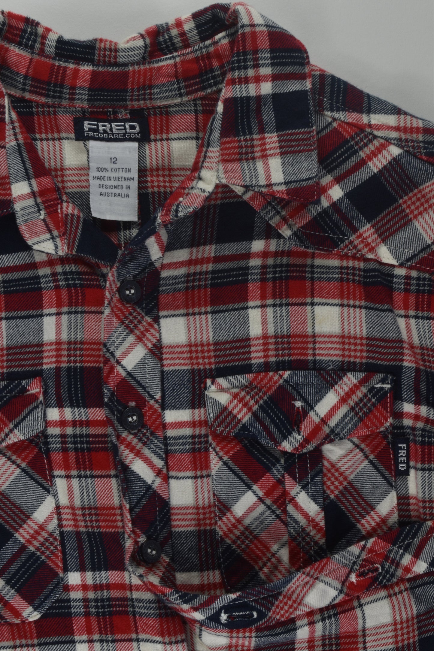 Fred Bare Size 12 Checked Flannel Shirt