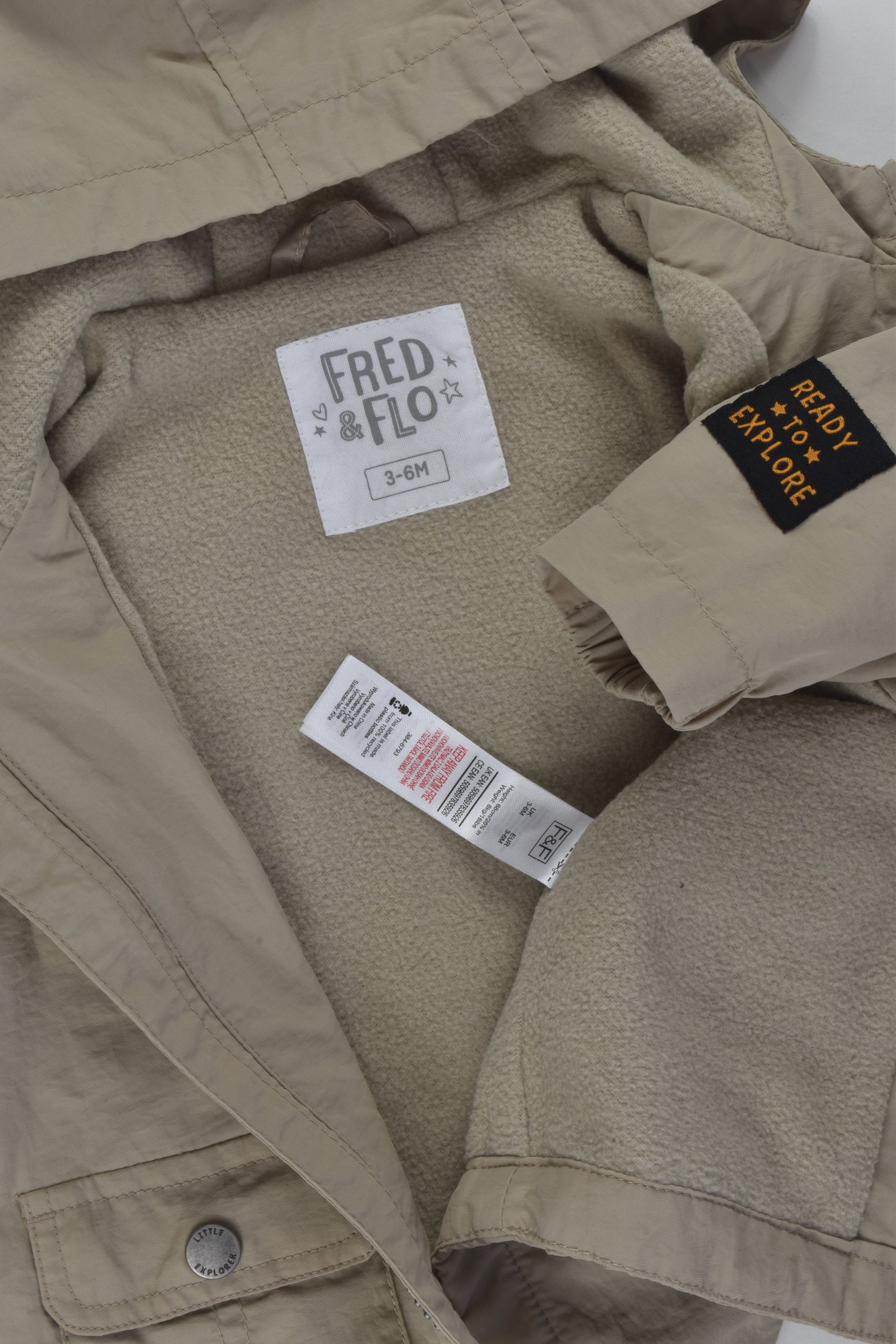Fred & Flo Size 00 Fleece Lined 'Ready to Explore' Jacket