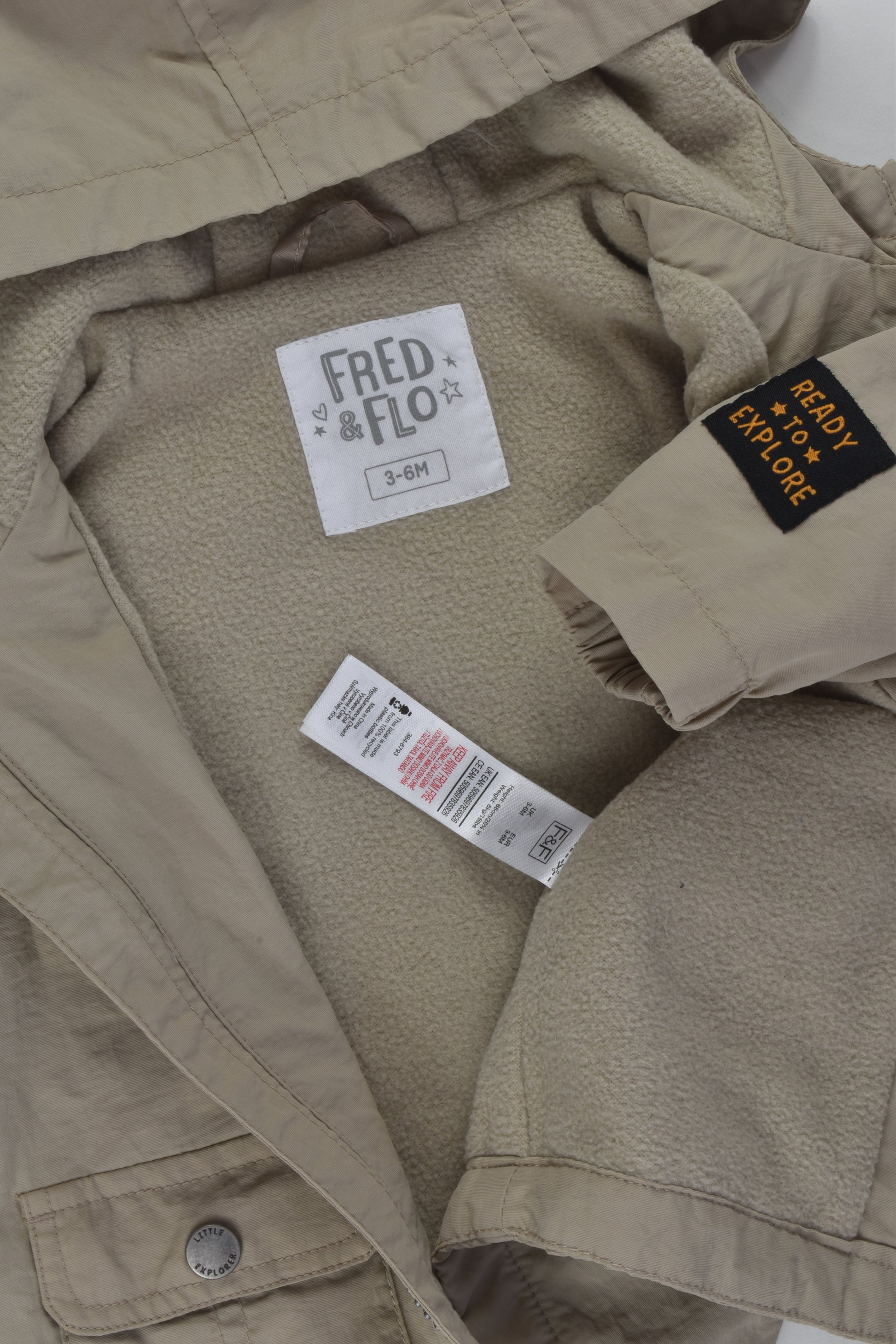 Fred & Flo Size 00 Fleece Lined 'Ready to Explore' Jacket