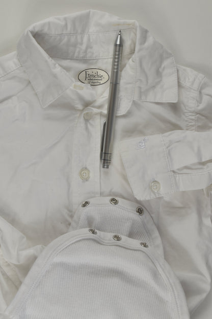 Frenchie Mini Couture Size 1 Button Up Bodysuit