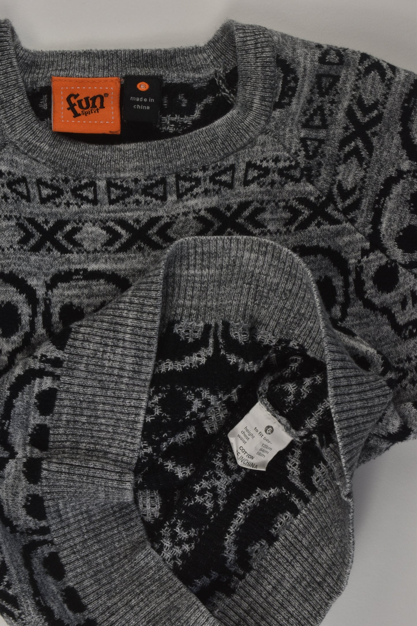 Fun Spirit Size 6 Skull Knit Jumper