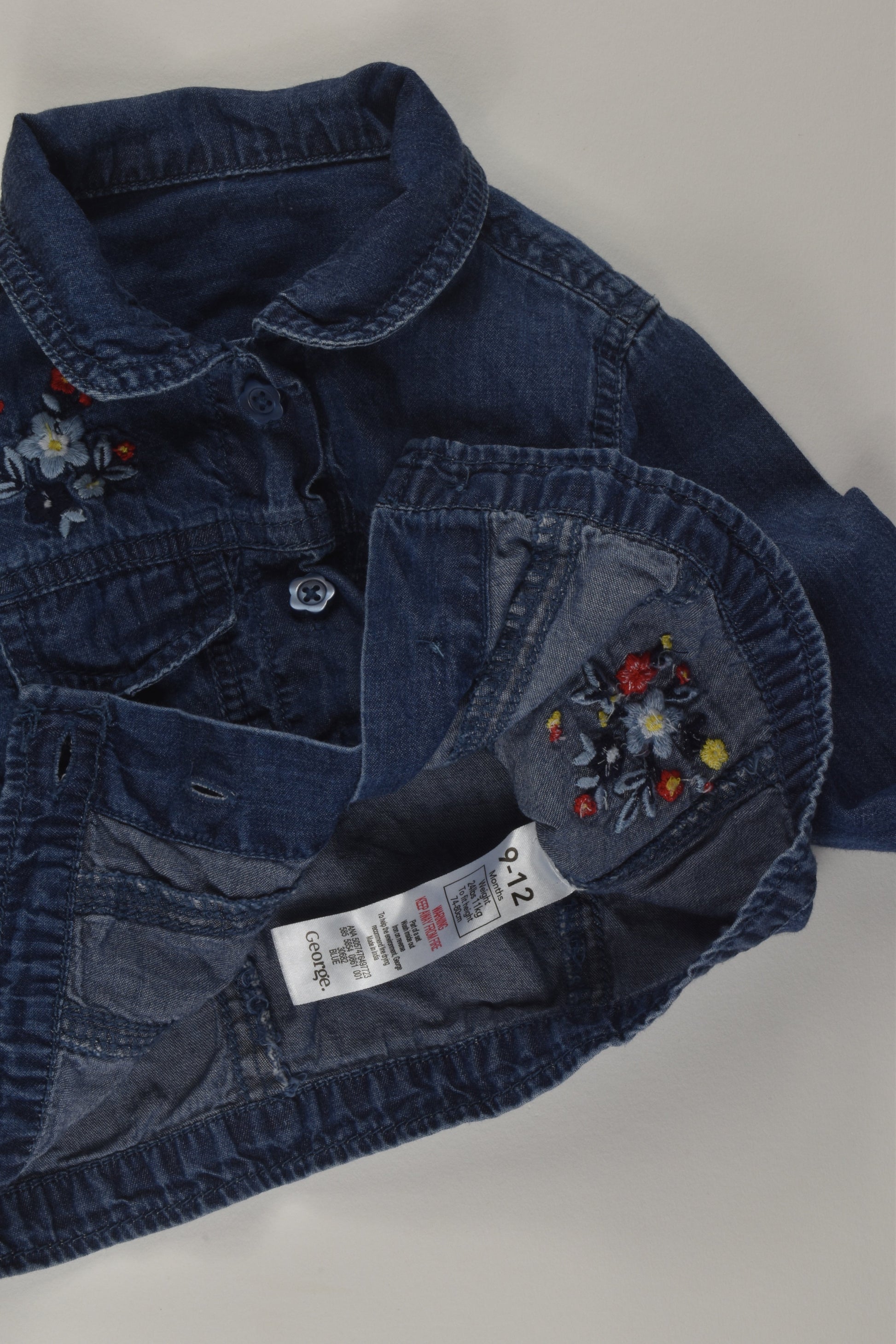 George Size 0 Embroidery Lightweight Denim Jacket