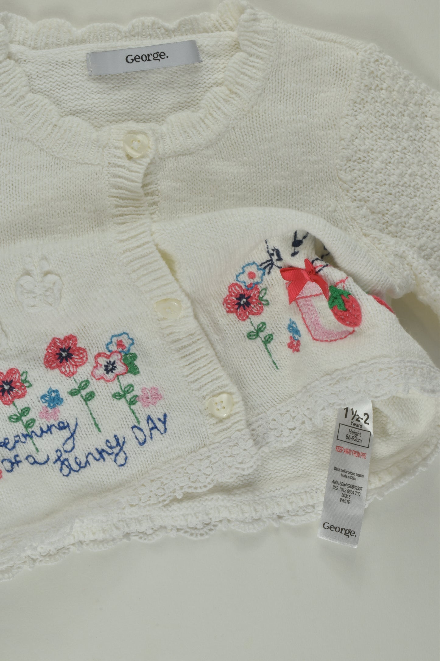 George Size 1-2 Embroidery Cardigan