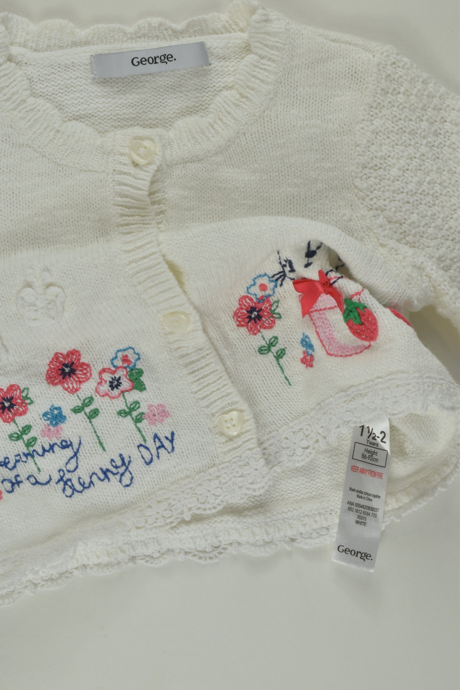 George Size 1-2 Embroidery Cardigan