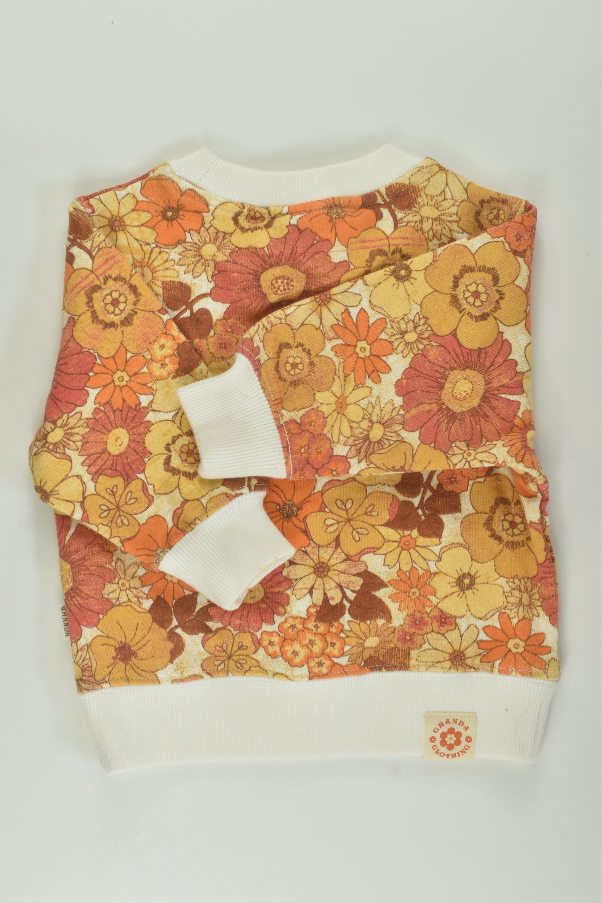 Ghanda Size 1-2 Retro Flowers Sweater