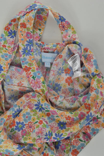 Ghanda Size 5-6 Floral Linen Blend Short Overalls
