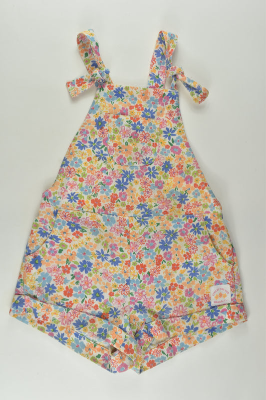 Ghanda Size 5-6 Floral Linen Blend Short Overalls