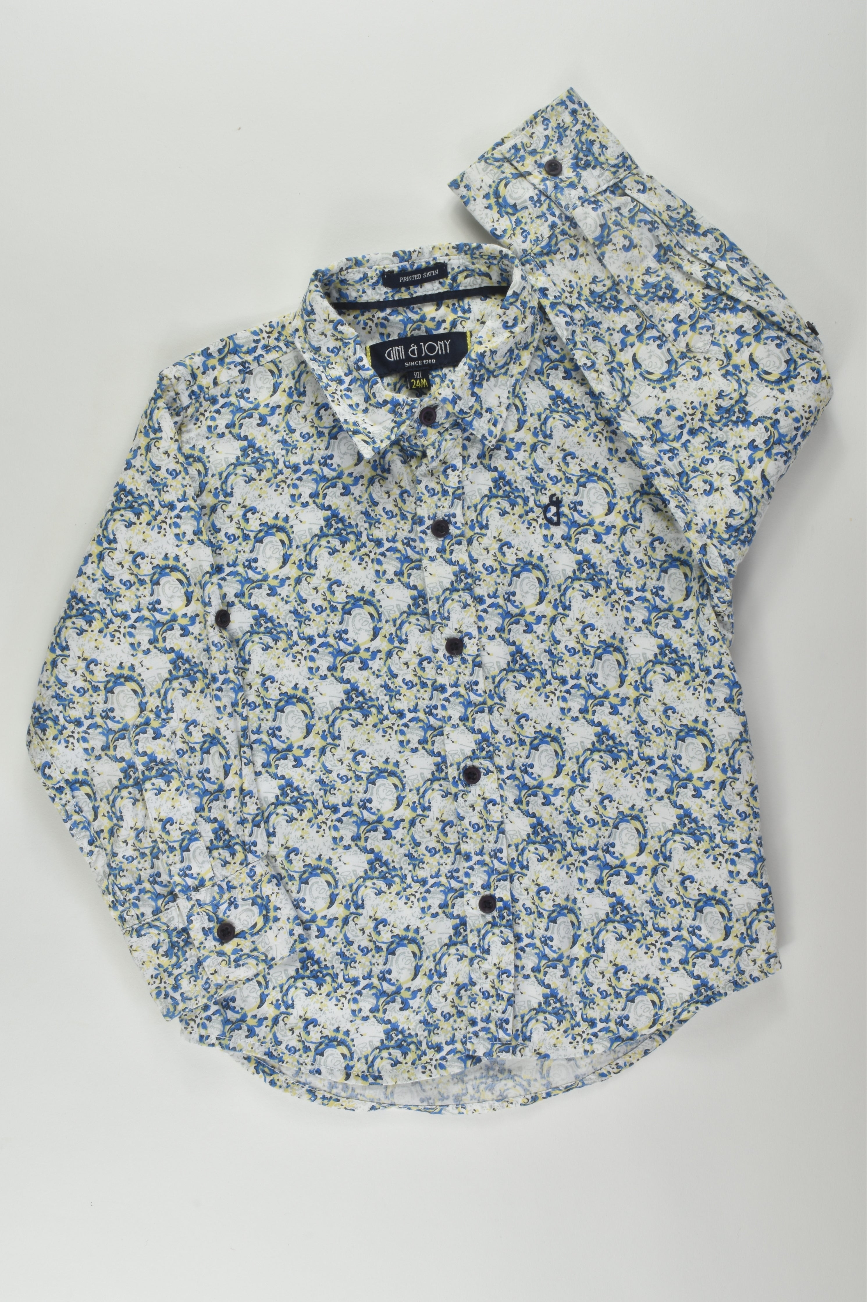 Gini Jony Size 2 Floral Shirt MiniMe Preloved Baby and Kids Clothes