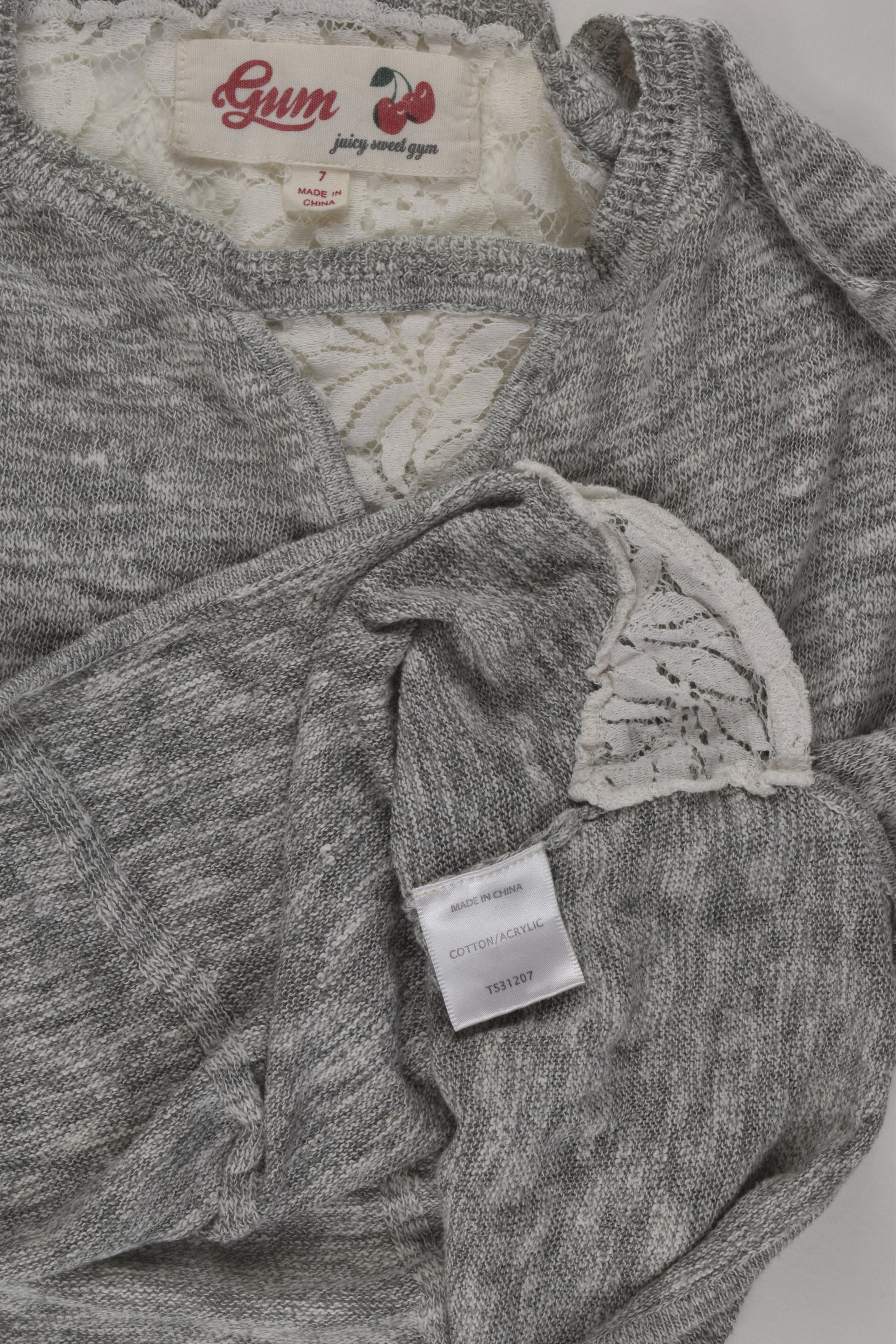 Gum Size 7 Knit Jumper with Lace Detail