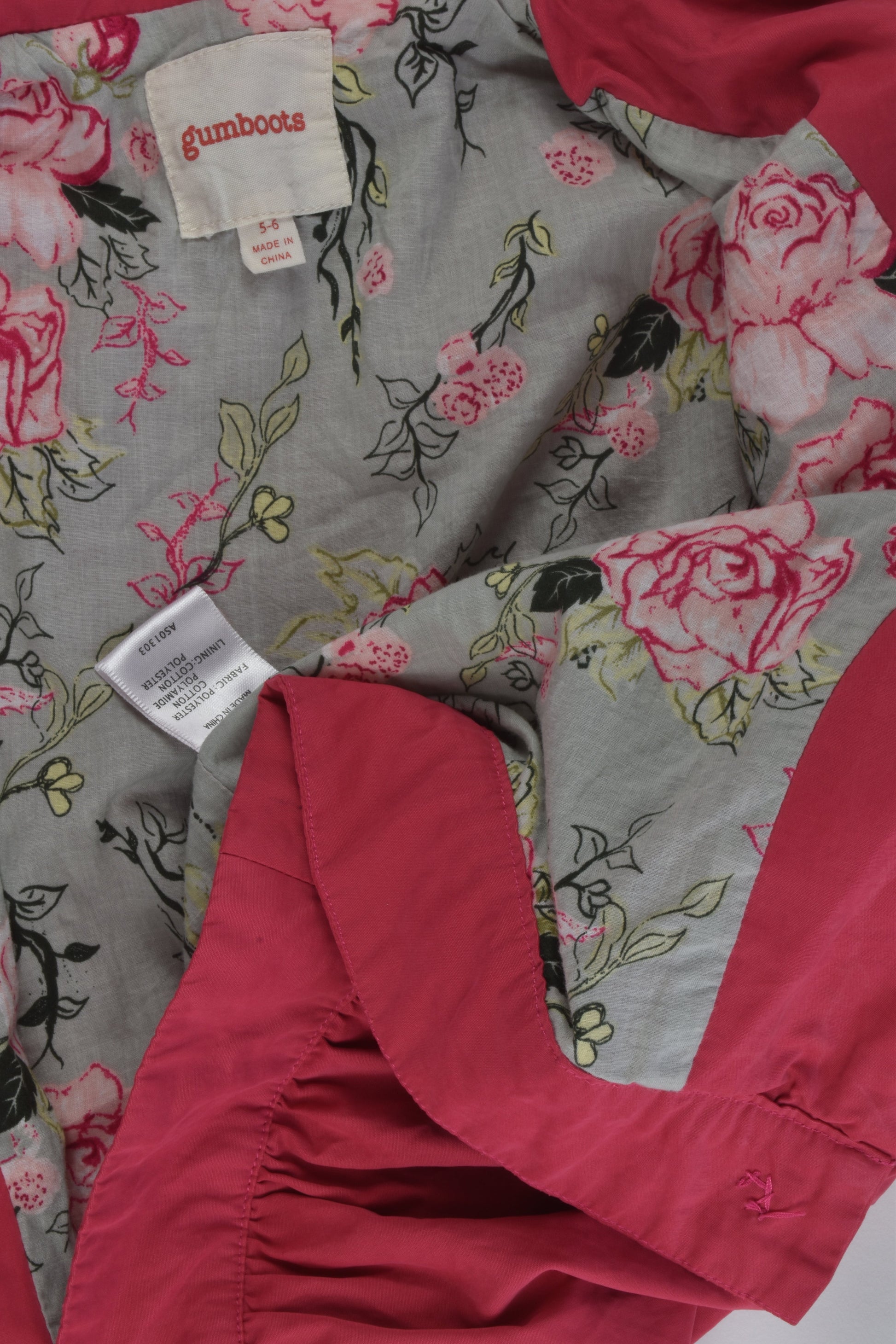 Gumboots Size 3-4 Floral Lining Jacket