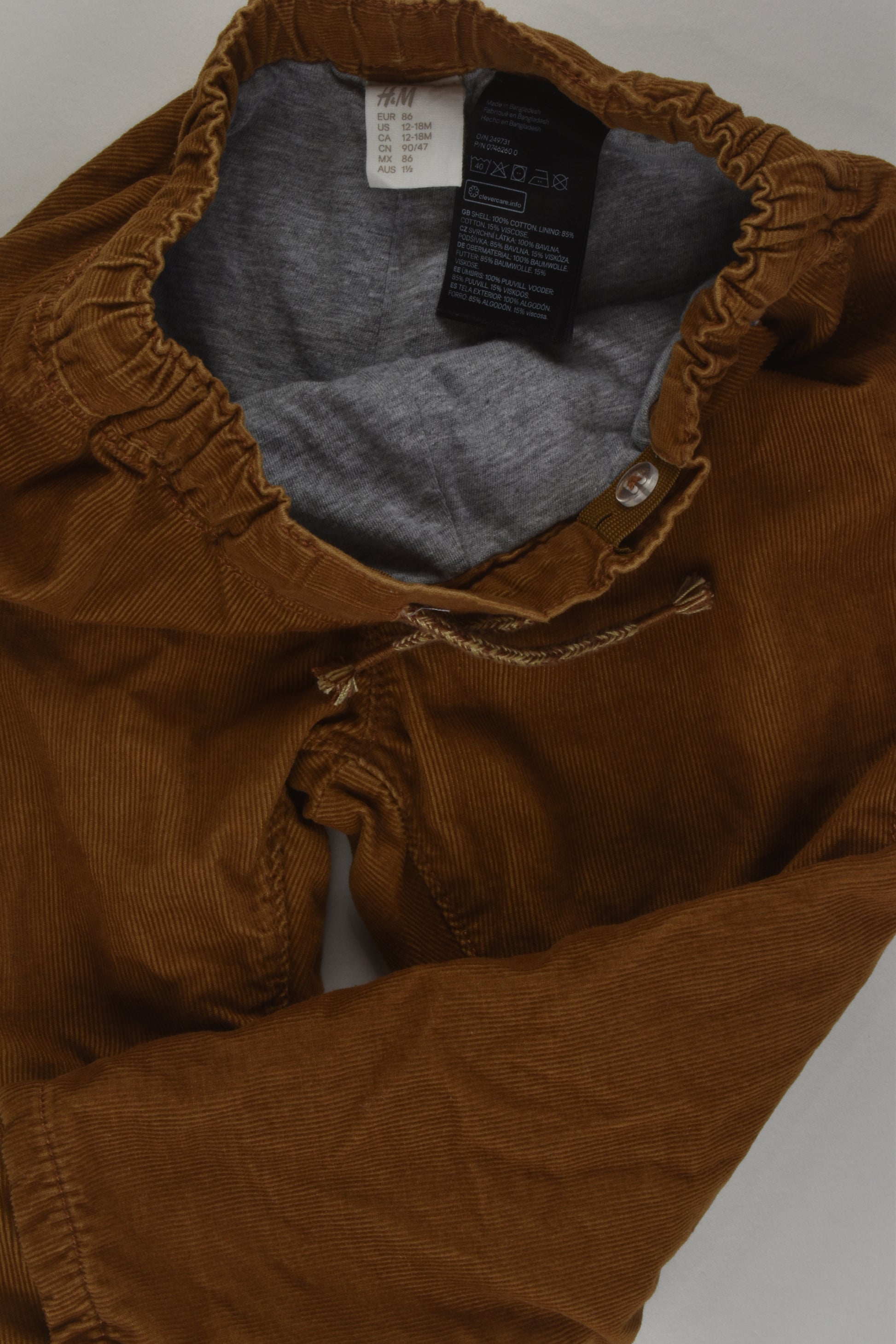 H&M Size 1 Lined Cord Pants