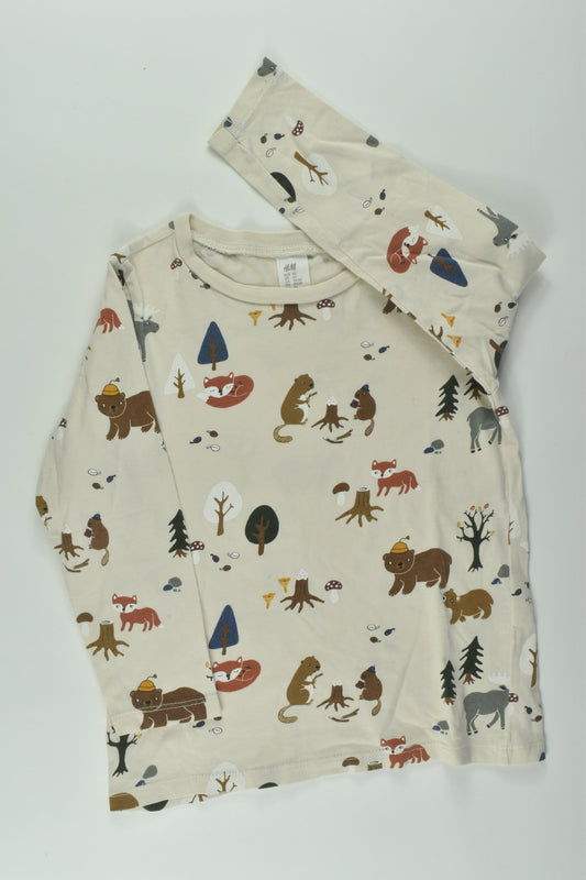 H&M Size 2 Forest Animals Top