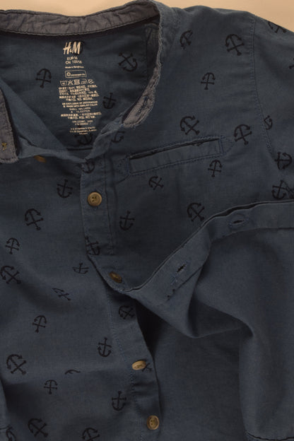 H&M Size 3 Nautical Linen Blend Shirt