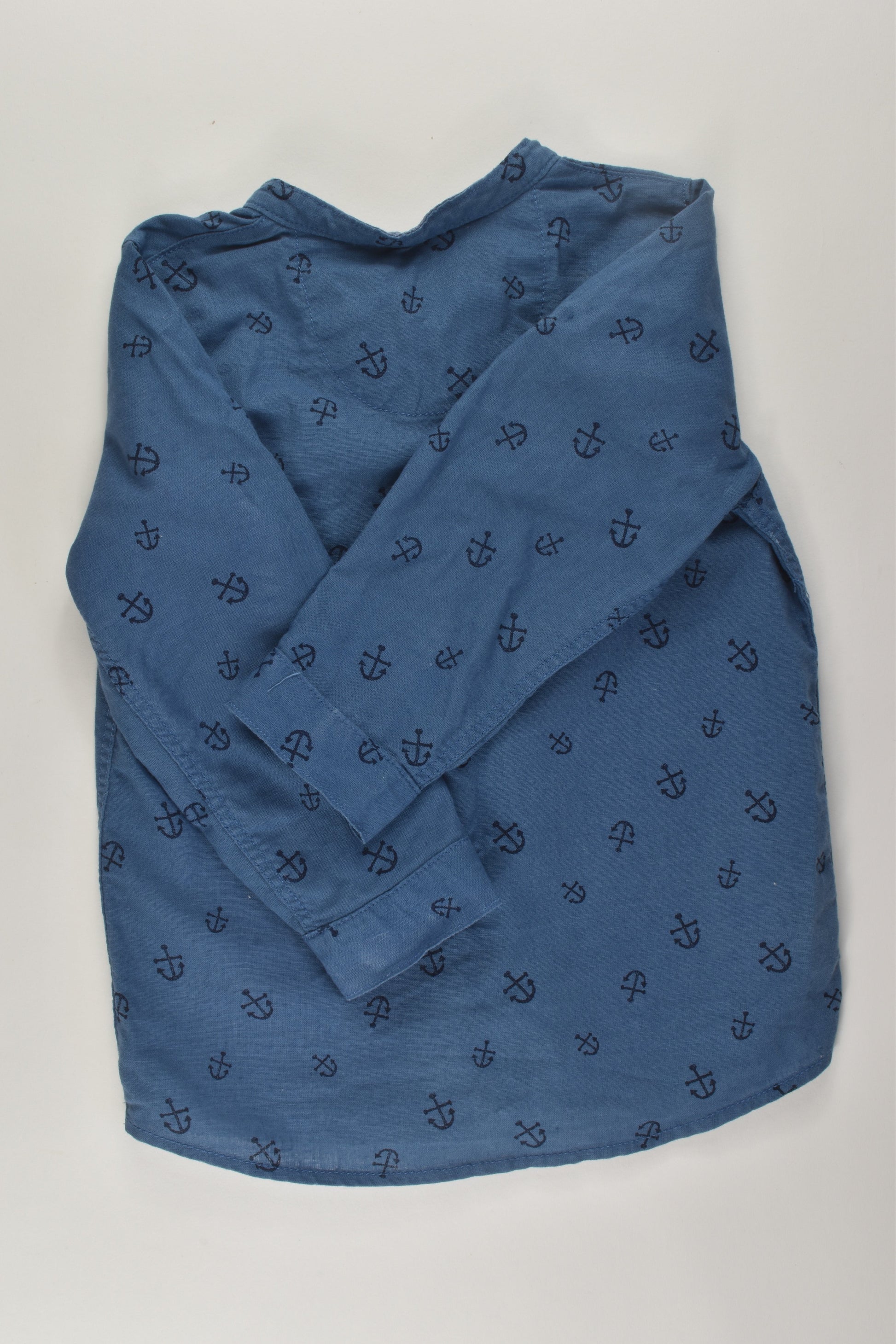 H&M Size 3 Nautical Linen Blend Shirt