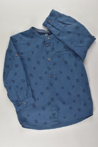 H&M Size 3 Nautical Linen Blend Shirt