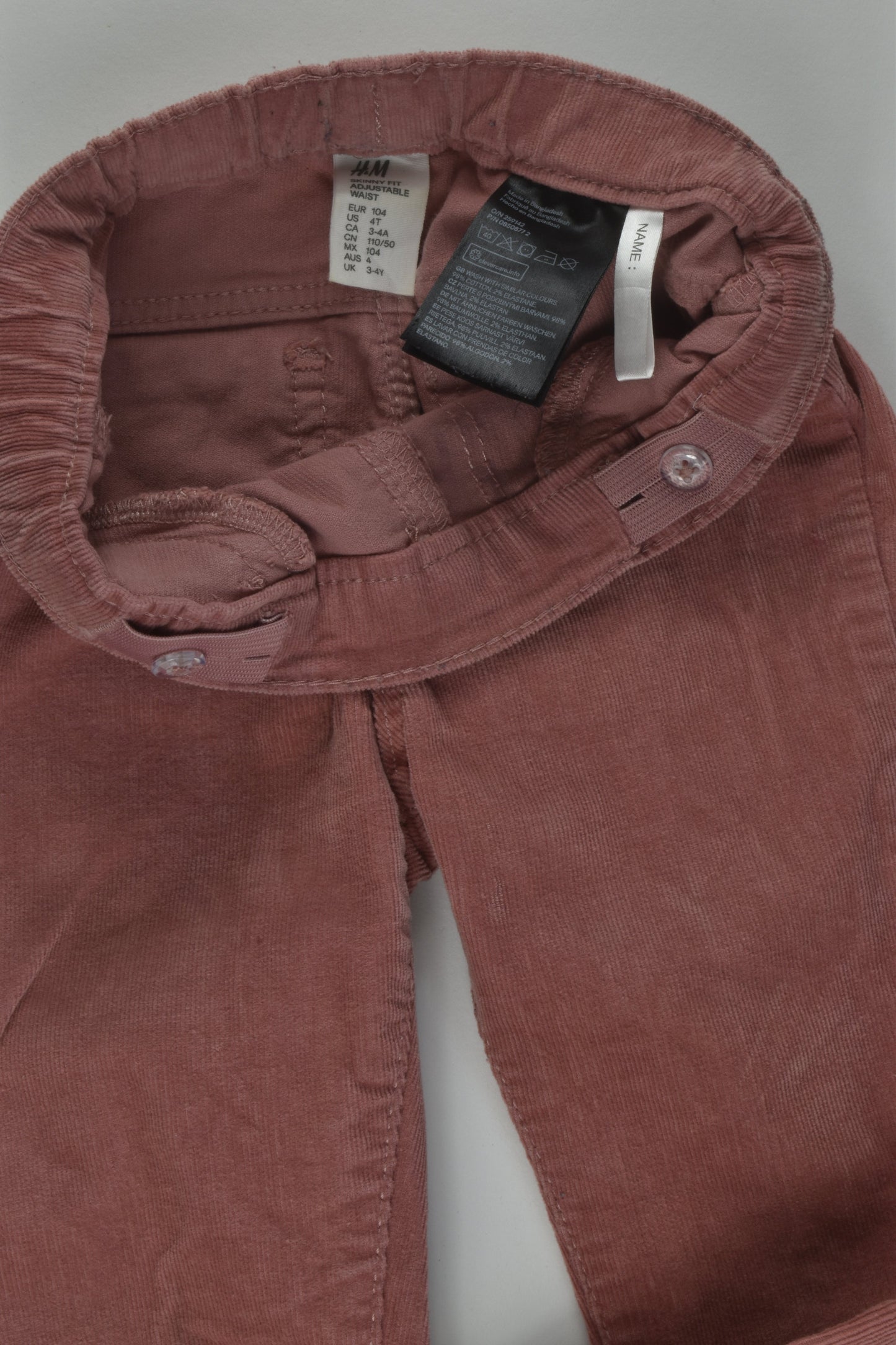 H&M Size 4 Skinny Cord Pants