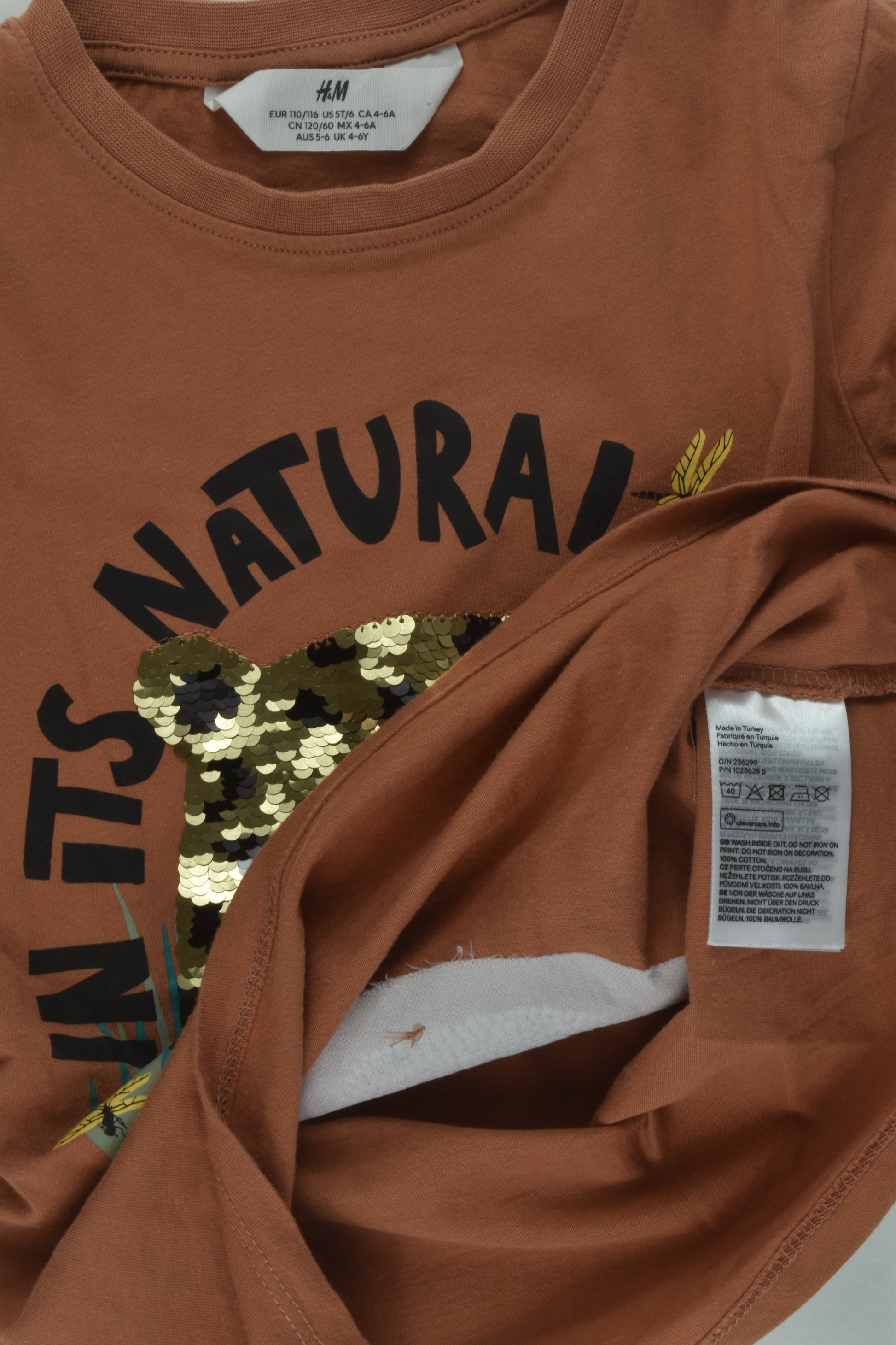 H&M Size 5-6 Reversible Sequins Leopard T-shirt