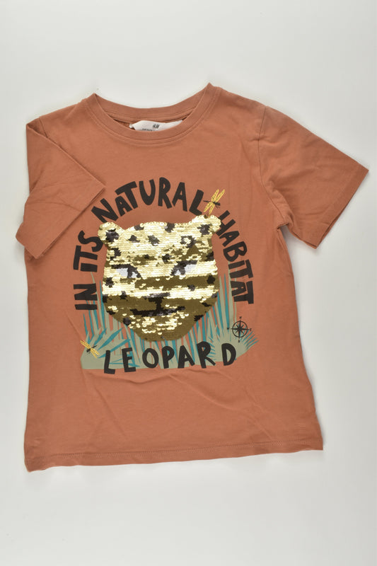 H&M Size 5-6 Reversible Sequins Leopard T-shirt