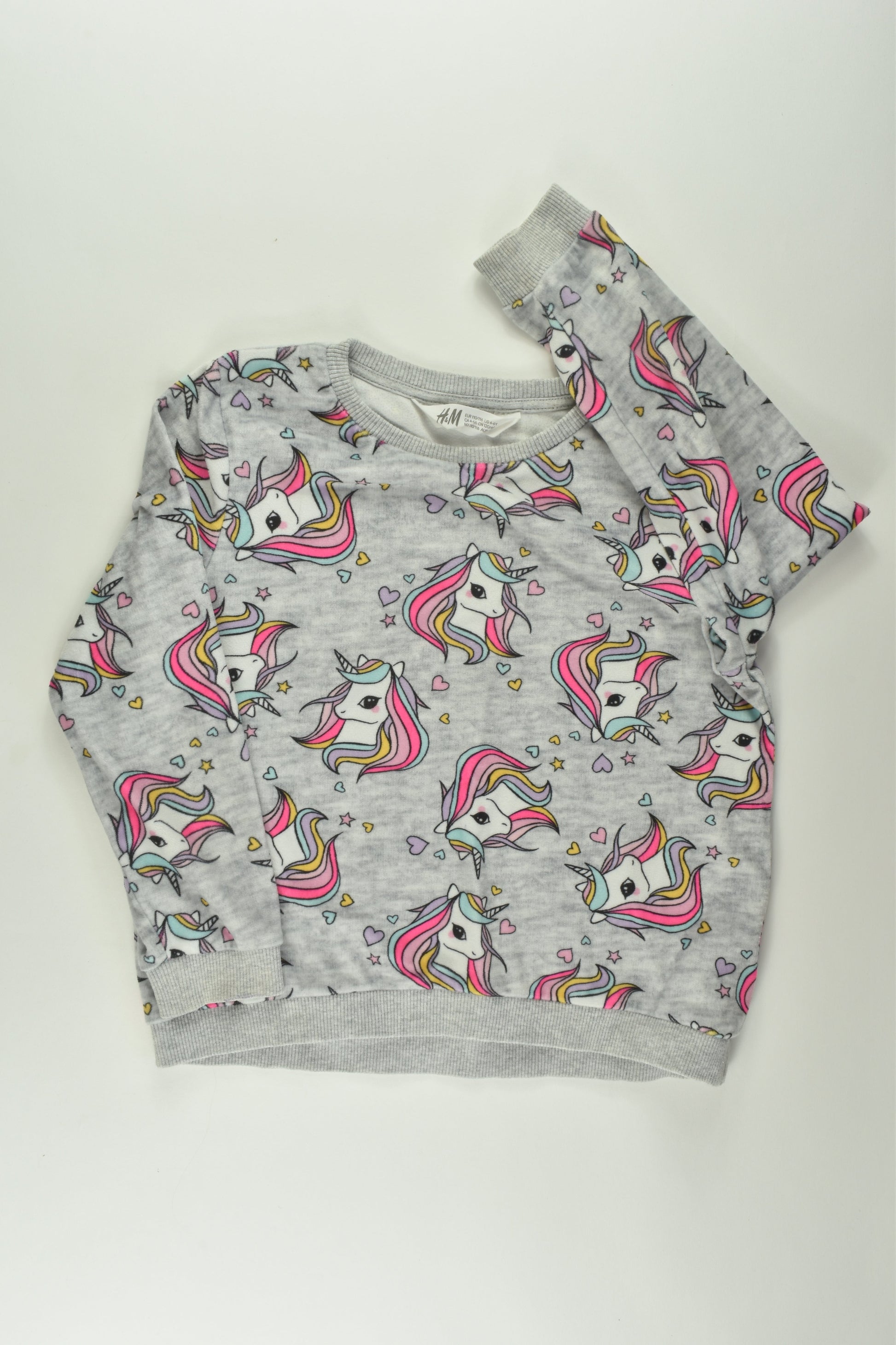 H&M Size 5-6 Unicorn Velour Sweater