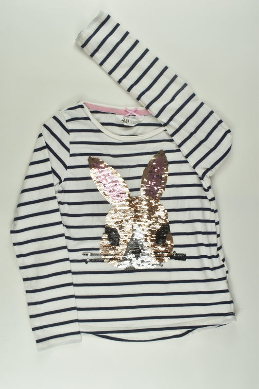 H&M Size 7-8 Reversible Sequins Bunny Top