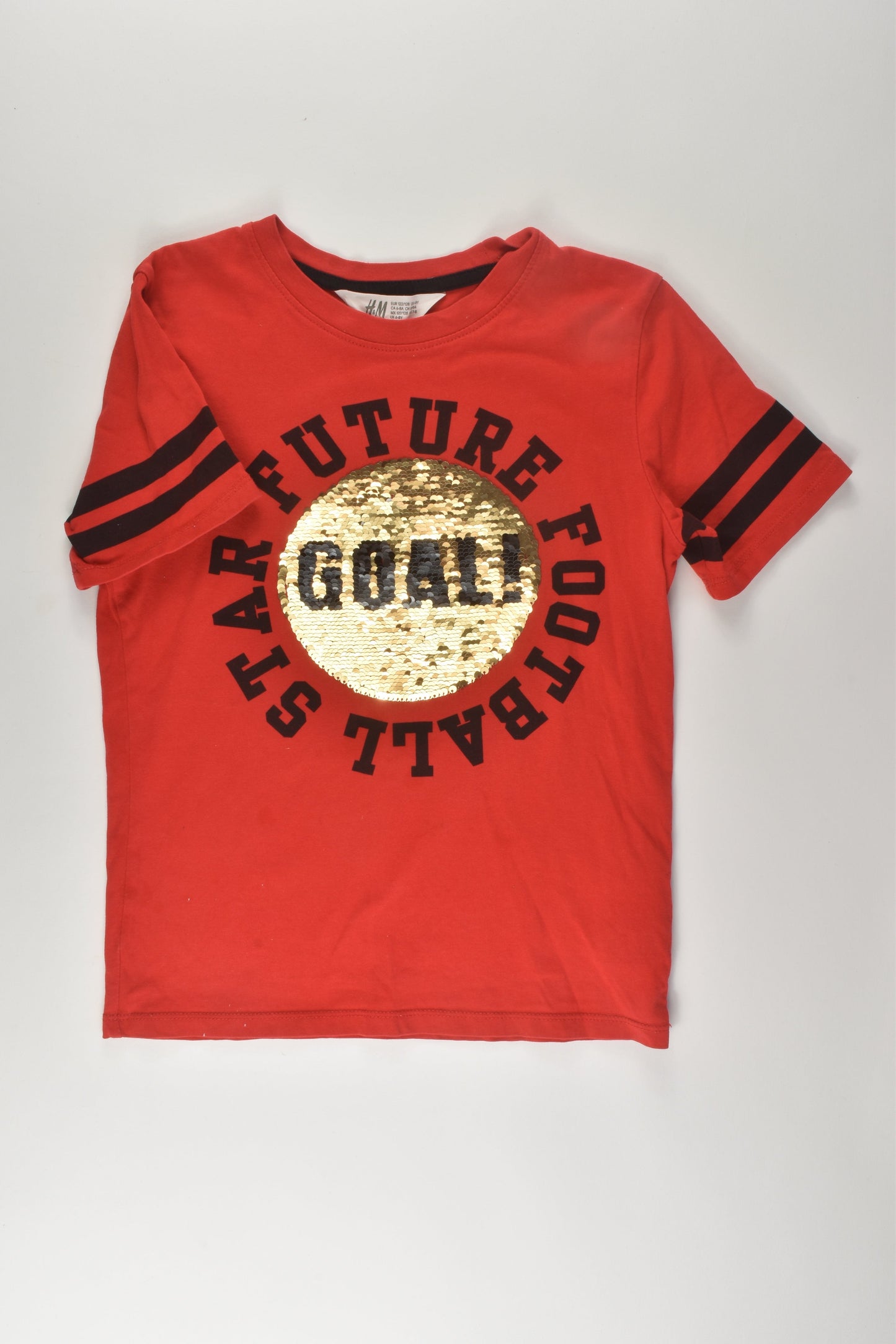 H&M Size 7-8 Reversible Sequins 'Future Football Star' T-shirt