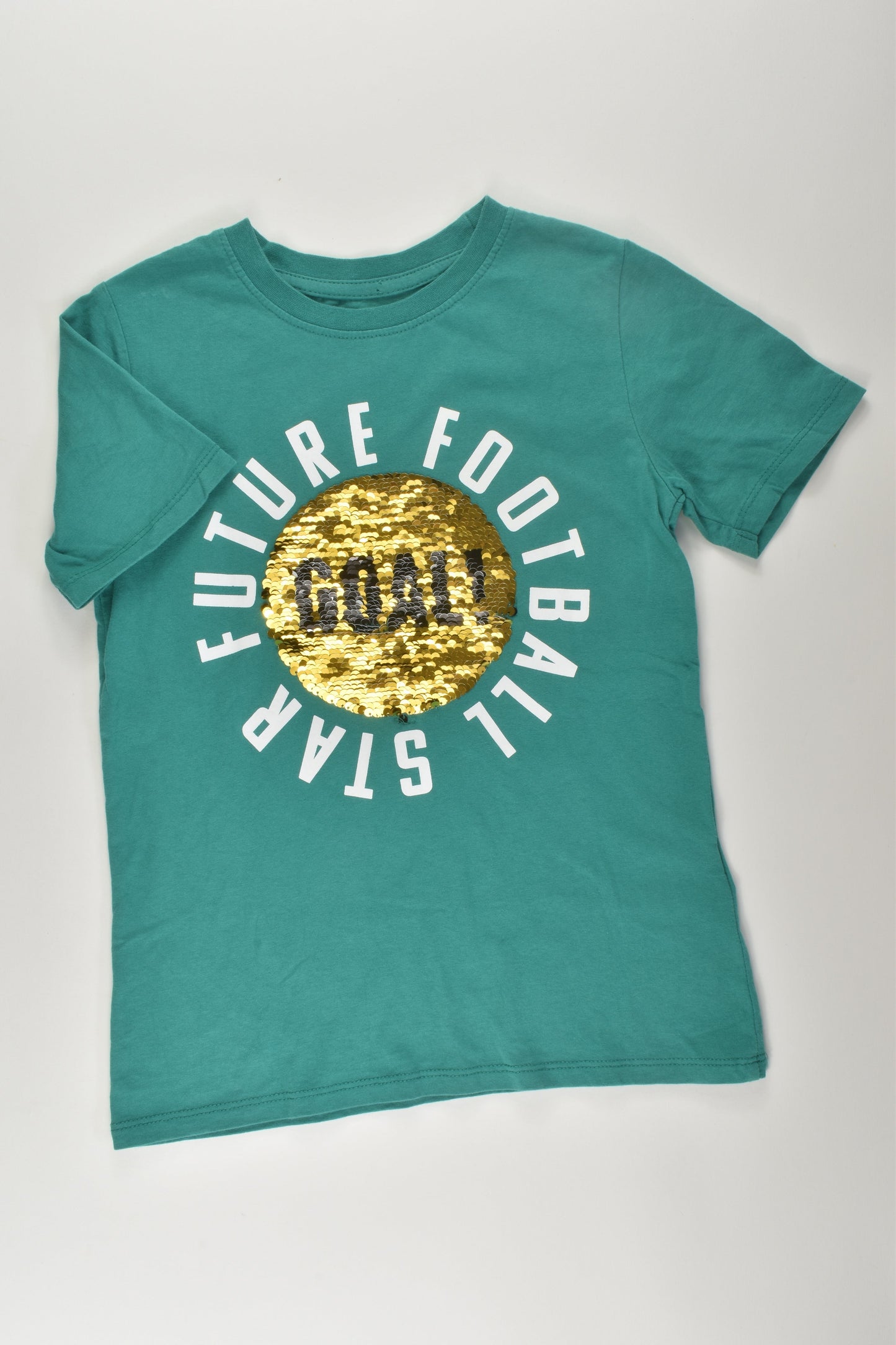 H&M Size 7-8 Reversible Sequins 'Future Football Star' T-shirt
