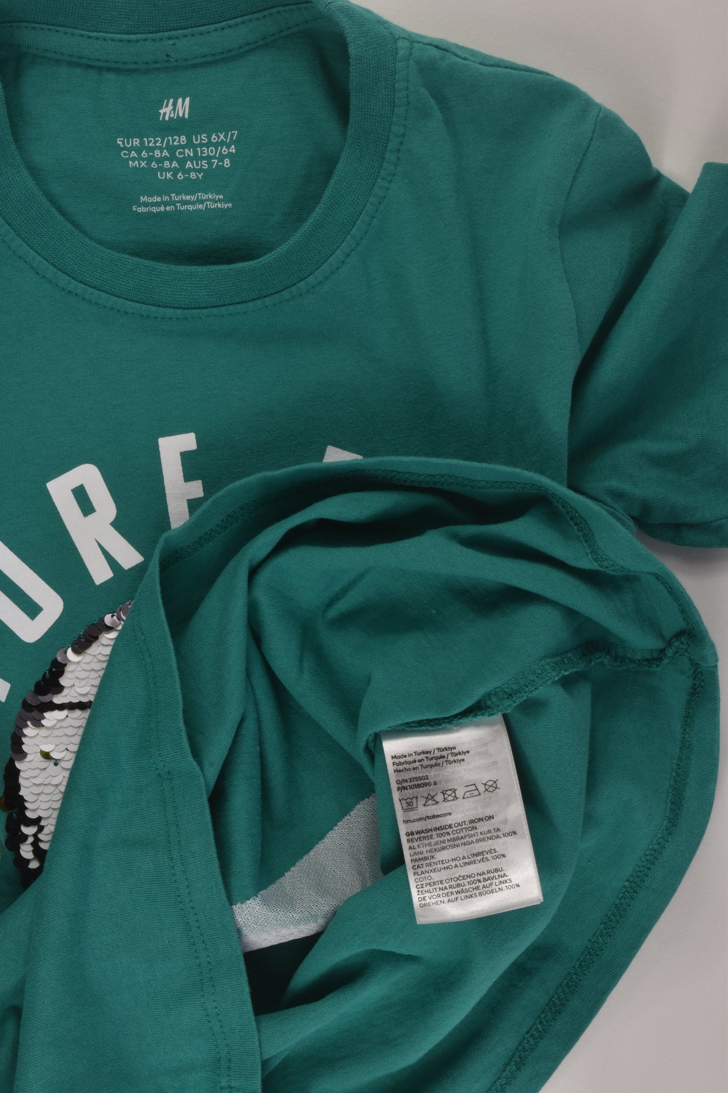 H&M Size 7-8 Reversible Sequins 'Future Football Star' T-shirt