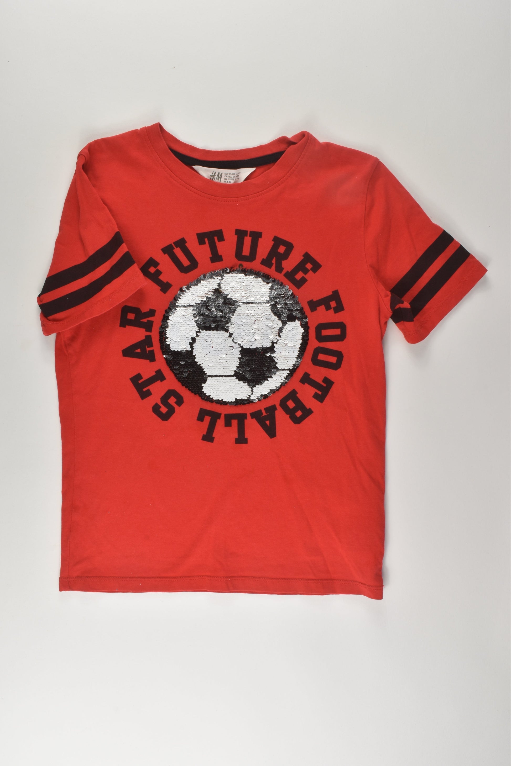 H&M Size 7-8 Reversible Sequins 'Future Football Star' T-shirt