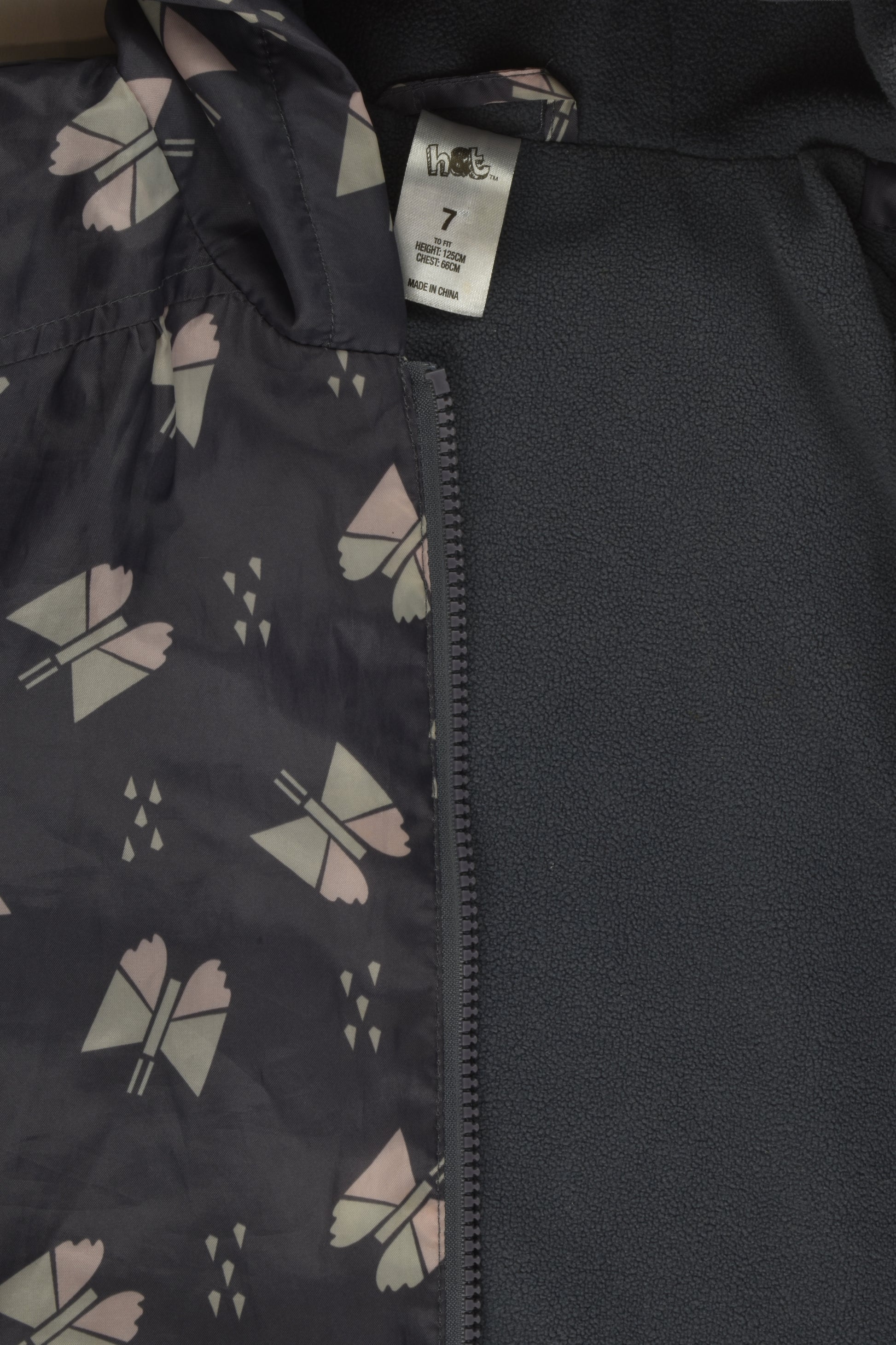 H&T Size 7 Fleece Lined Butterfly Jacket
