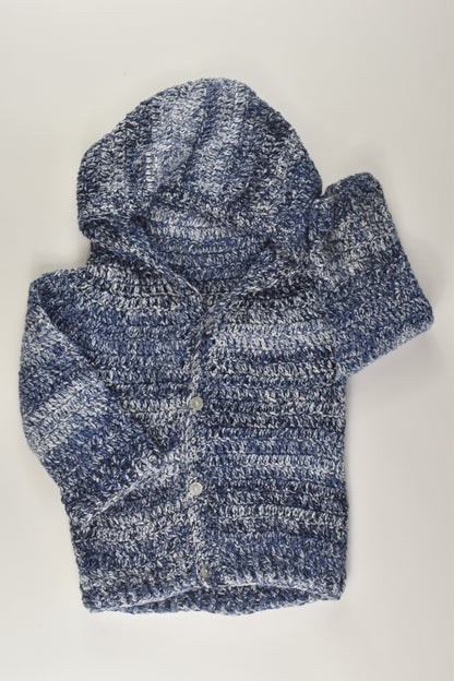 Handmade Size 0-1 Knit Cardigan with Hood