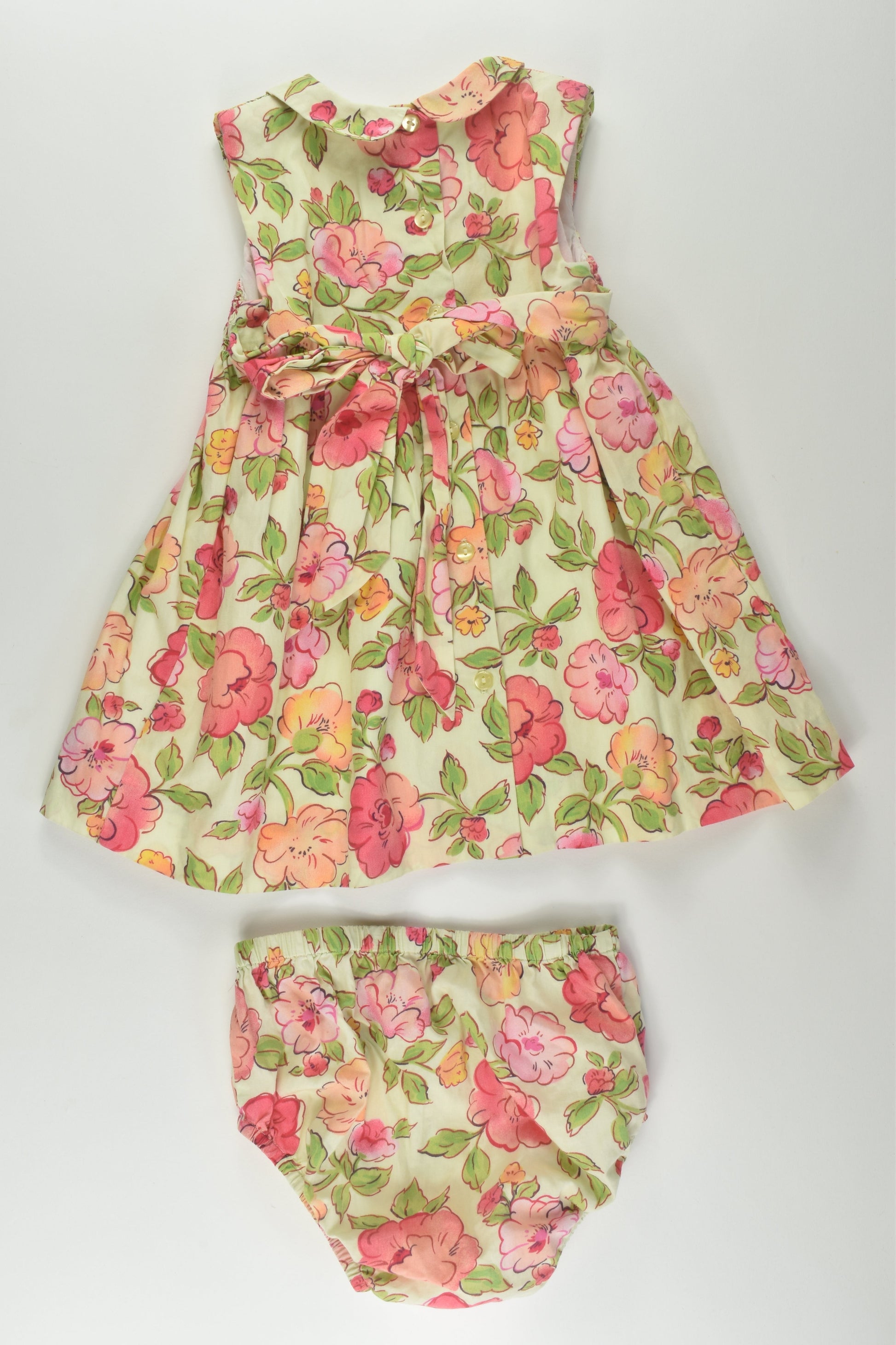 Handmade Size 0-1 Smocked Floral Dress and Bloomers