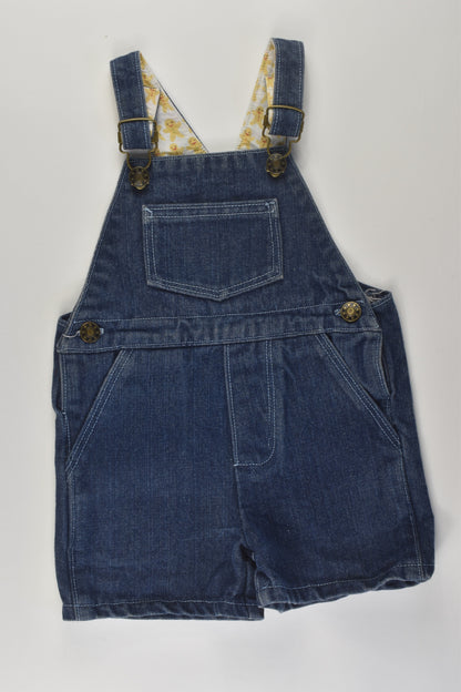 Handmade Size 0 Gingerbread Man Short Denim Overalls