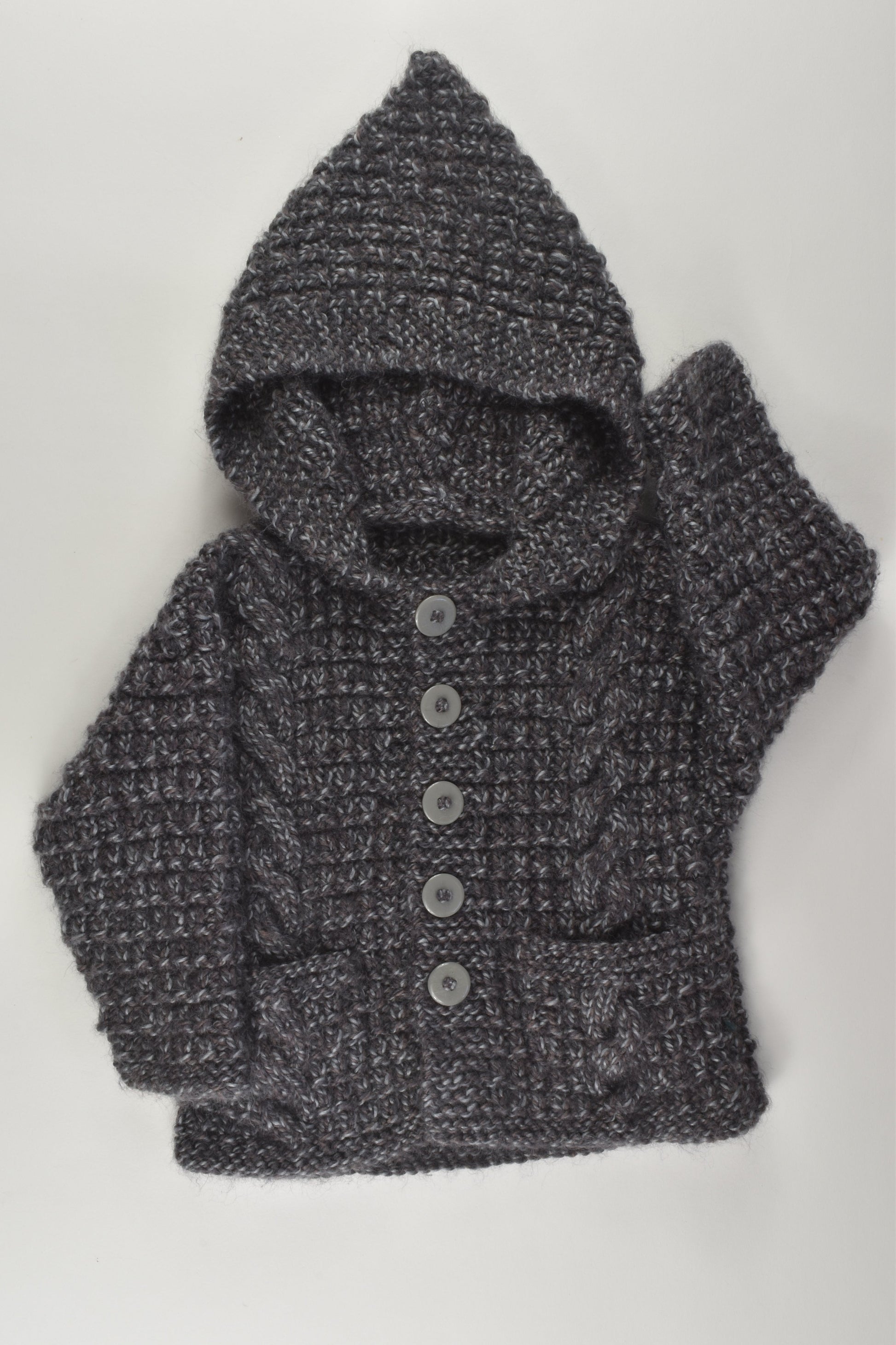 Handmade Size 1 Knit Cardigan with Hood
