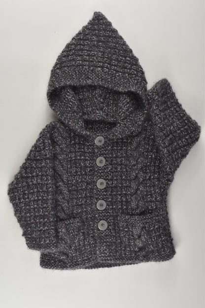 Handmade Size 1 Knit Cardigan with Hood