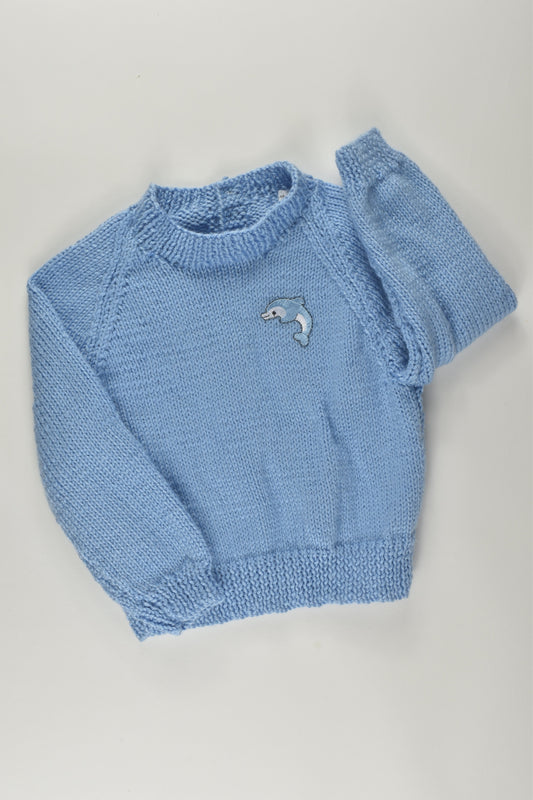 Handmade Size 2 Dolphin Patch Knit Jumper