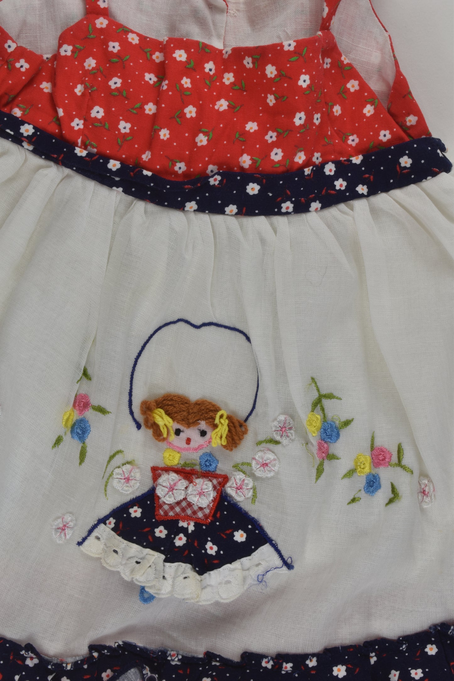 Handmade Size 2 Lined Embroidery Dress