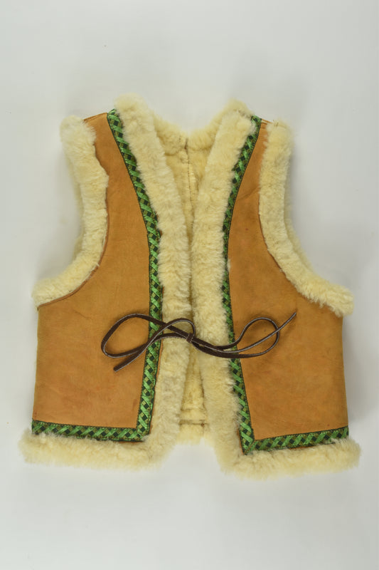 Handmade Size approx 2-4 Vintage Leather Vest