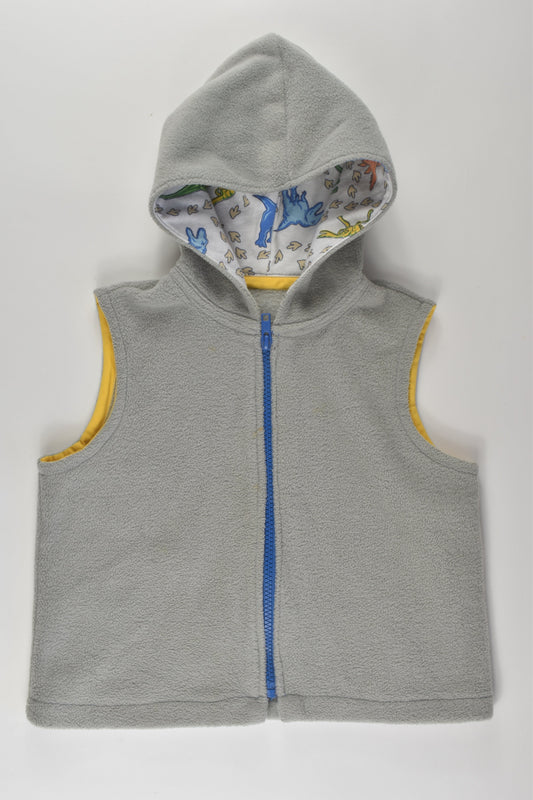 Handmade Size approx 4 Dinosaur Fleece Vest with Hood