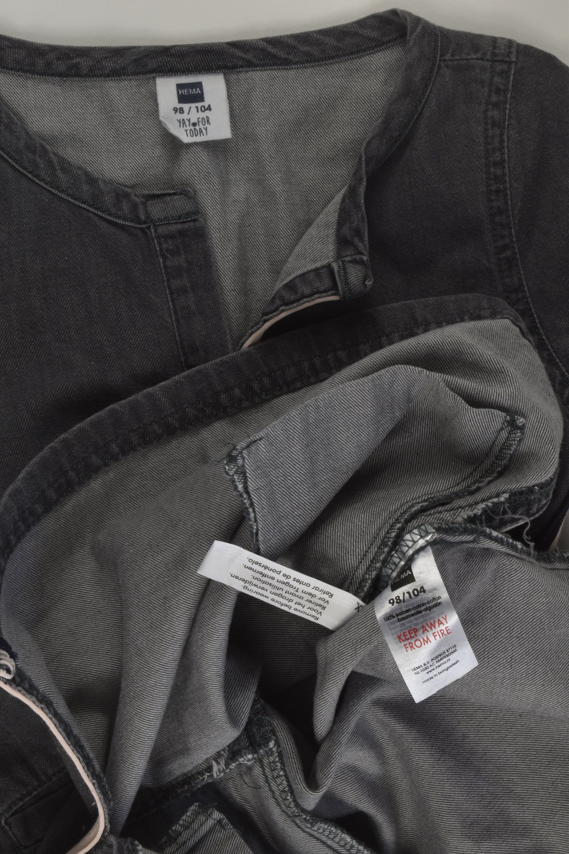 Hema Size 3-4 Denim Dress