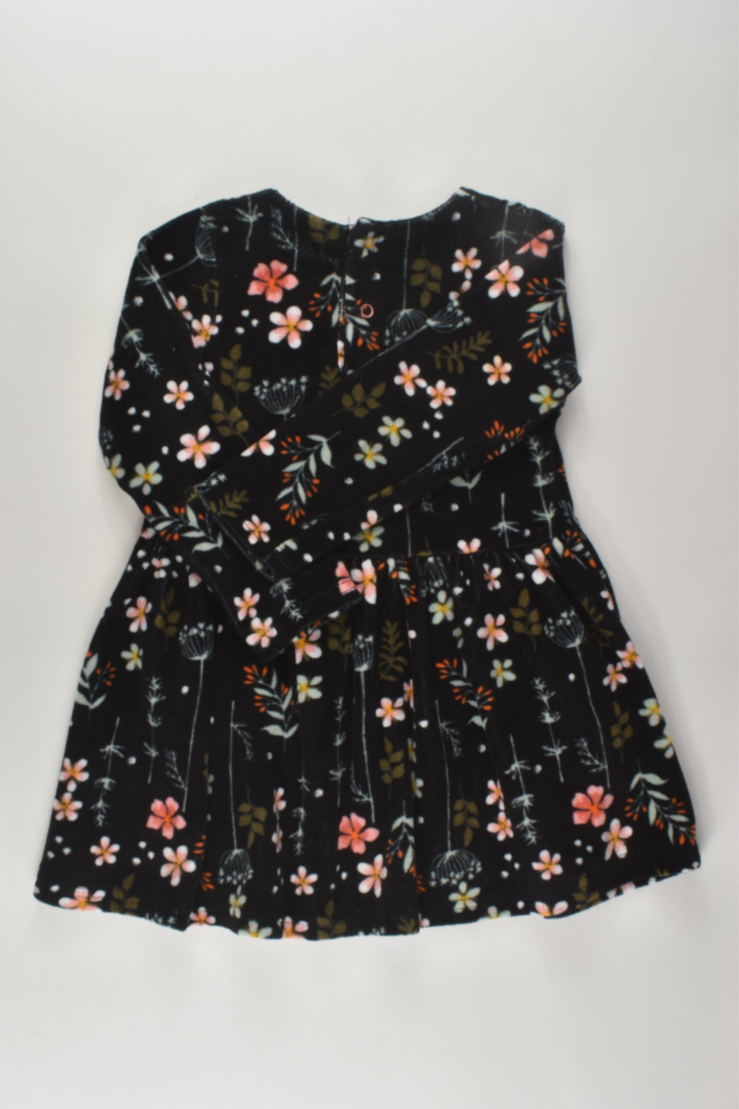 Hema Size 3 Floral Velour Dress