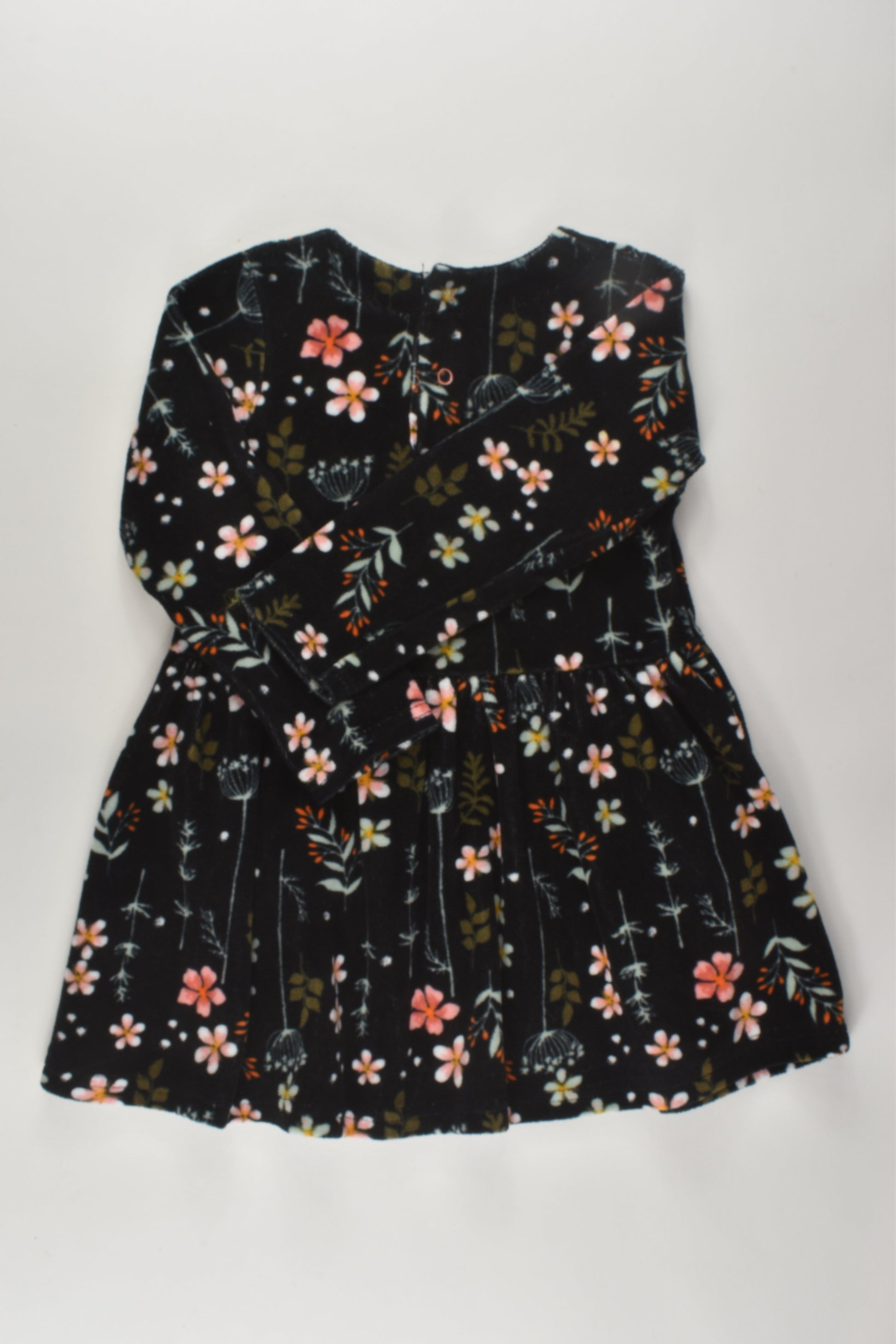 Hema Size 3 Floral Velour Dress