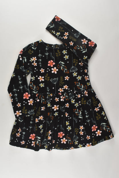 Hema Size 3 Floral Velour Dress