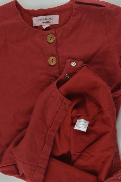 India & Grace Size 1 Linen Blend Short Playsuit