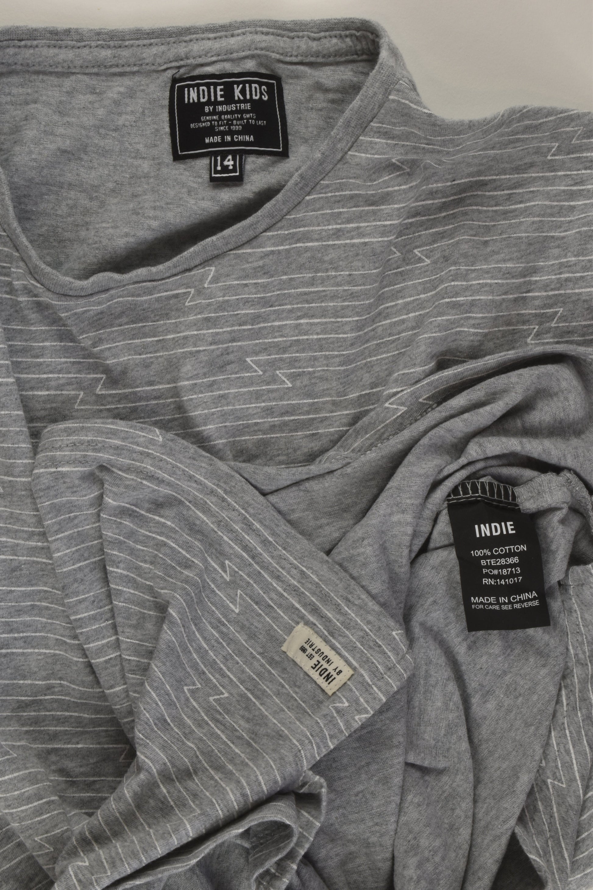 Indie Kids by Industrie Size 14 Grey T-shirt