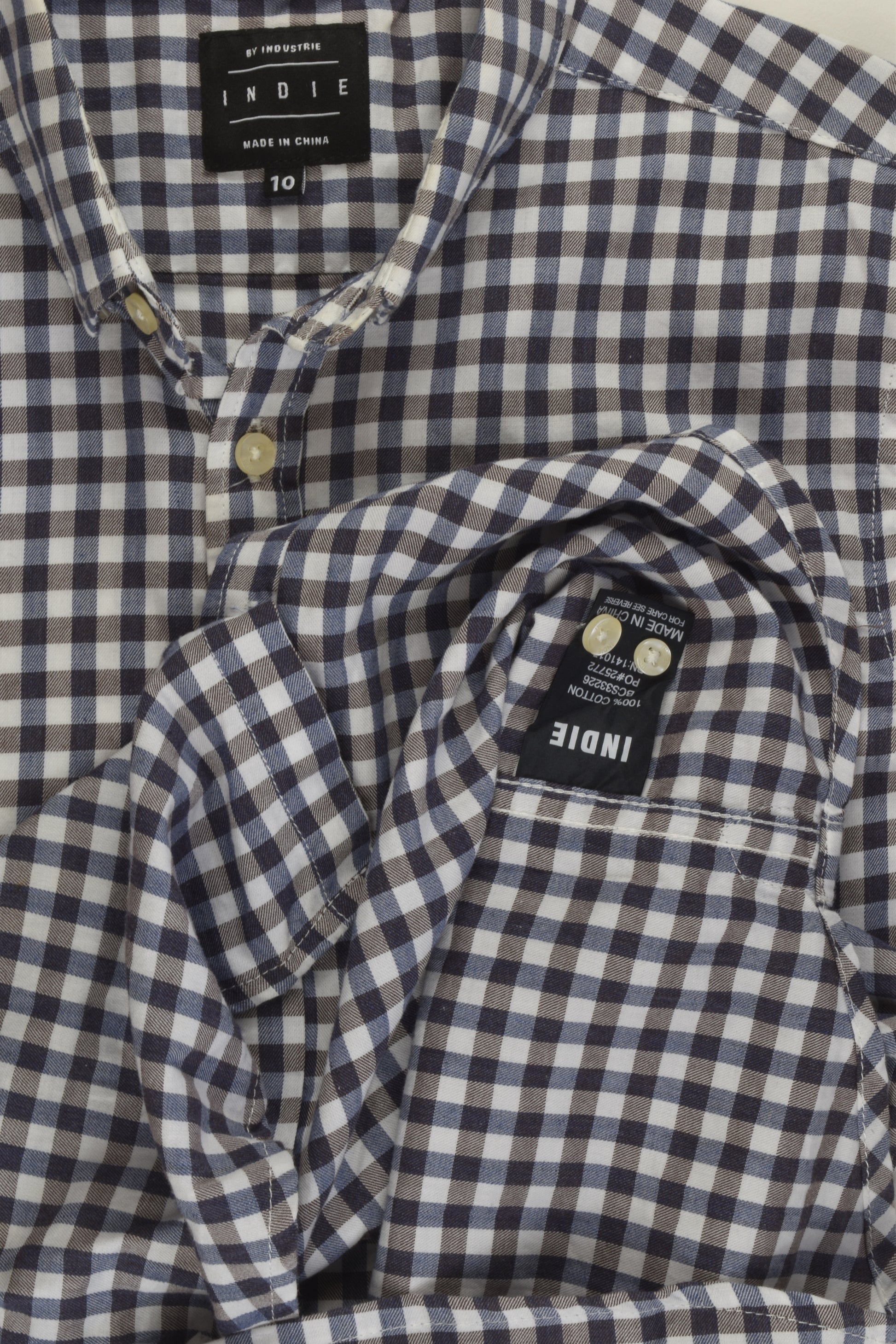 Indie by Industrie Size 10 Checked Button-up Shirt