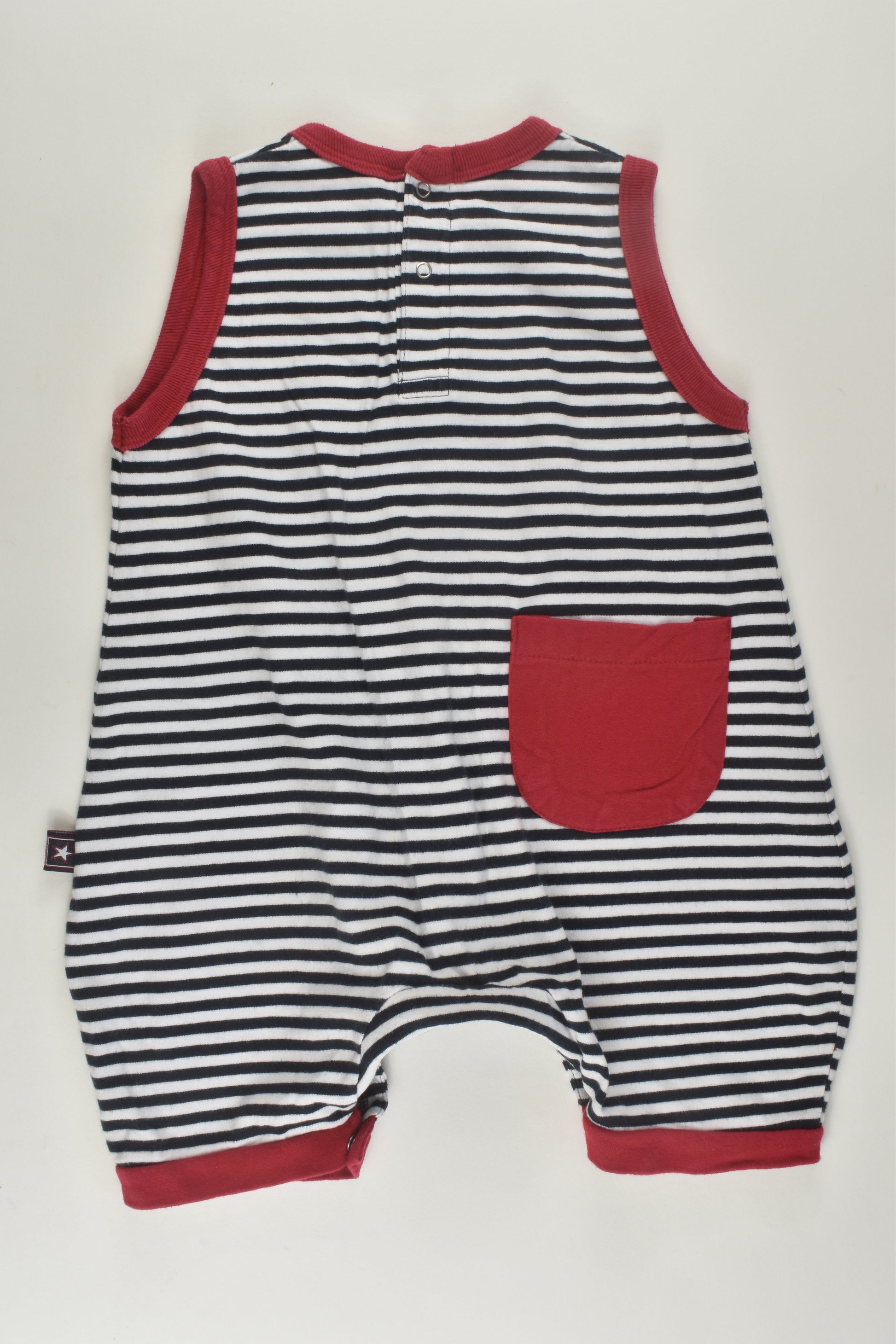 JK Size 1 Striped Star Pocket Romper