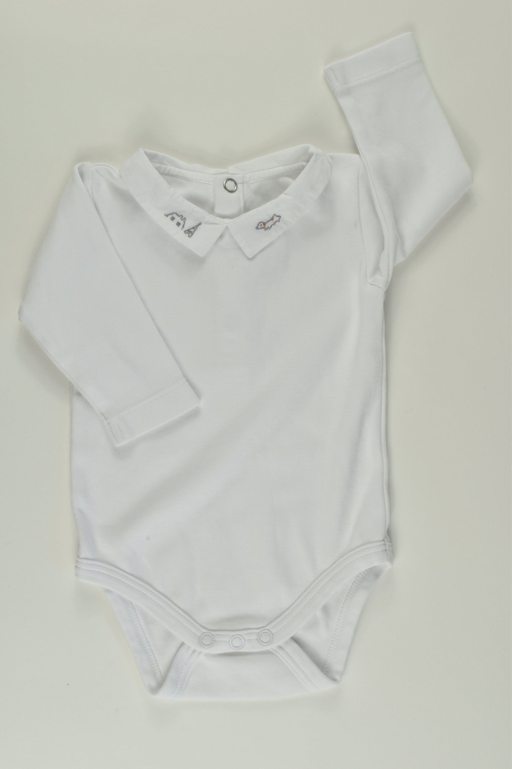 Jacadi Paris Size 000 Collared Bodysuit